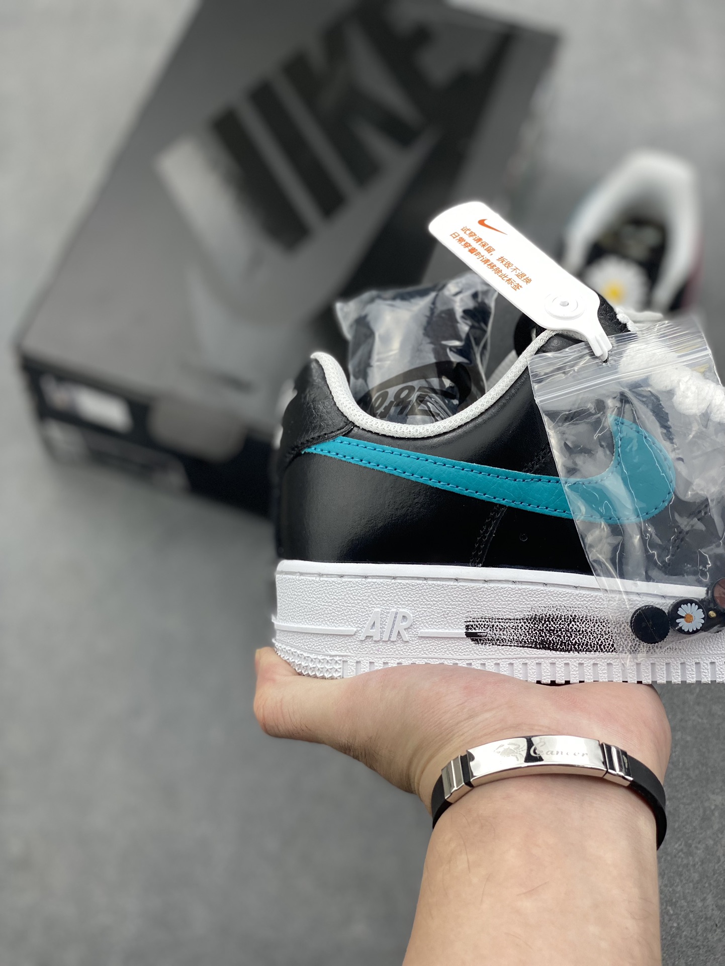 Nike Air Force 1 Low Peaceminusone Para-Noise Black with Turquoise Swoosh 6 i1728671520 1114 8