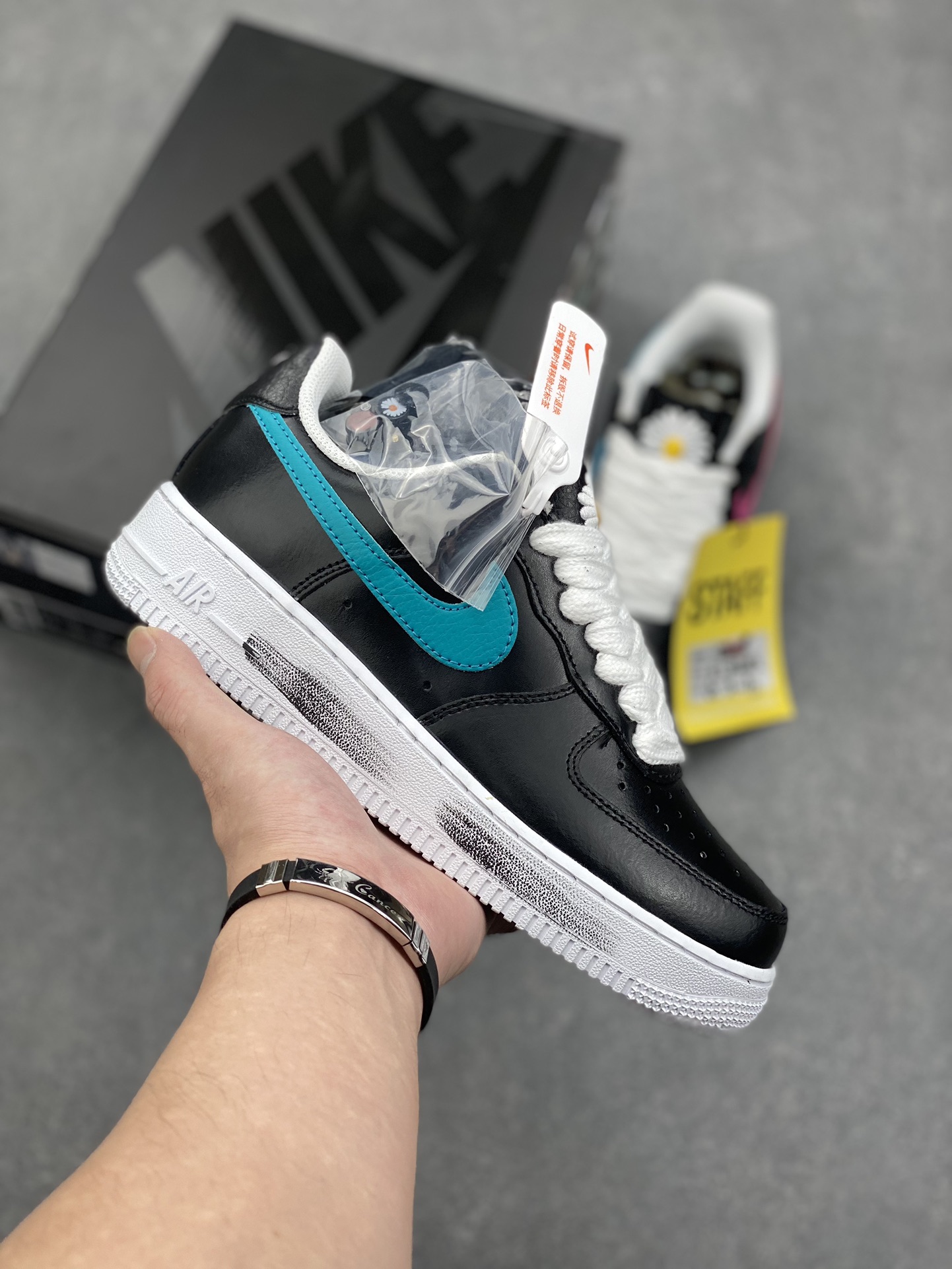 Nike Air Force 1 Low Peaceminusone Para-Noise Black with Turquoise Swoosh 2 i1728671520 850 2