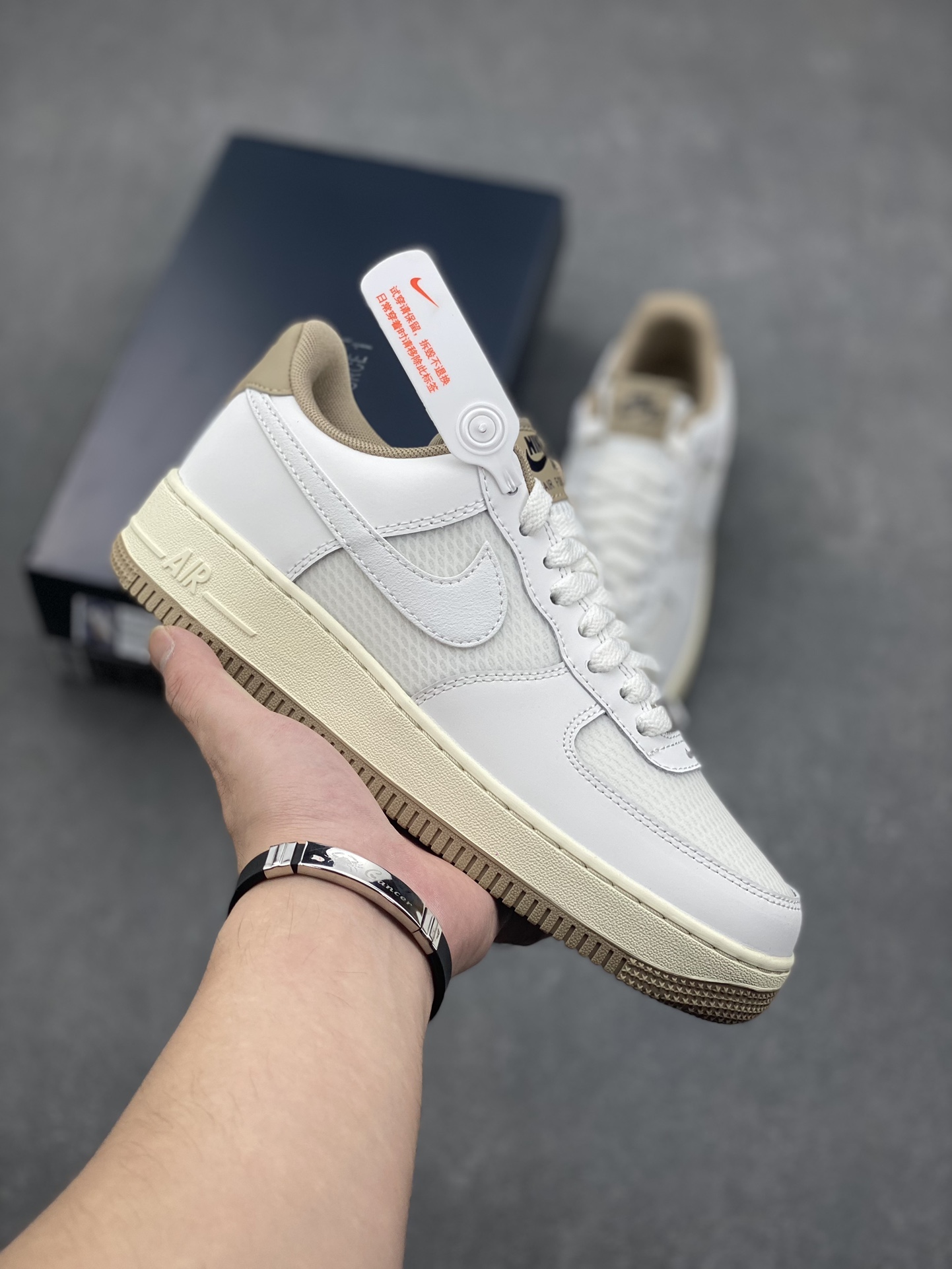 Nike Air Force 1 Low '07 Mesh Khaki Sneakers - FZ5225-100 2 i1728762352 1852 0