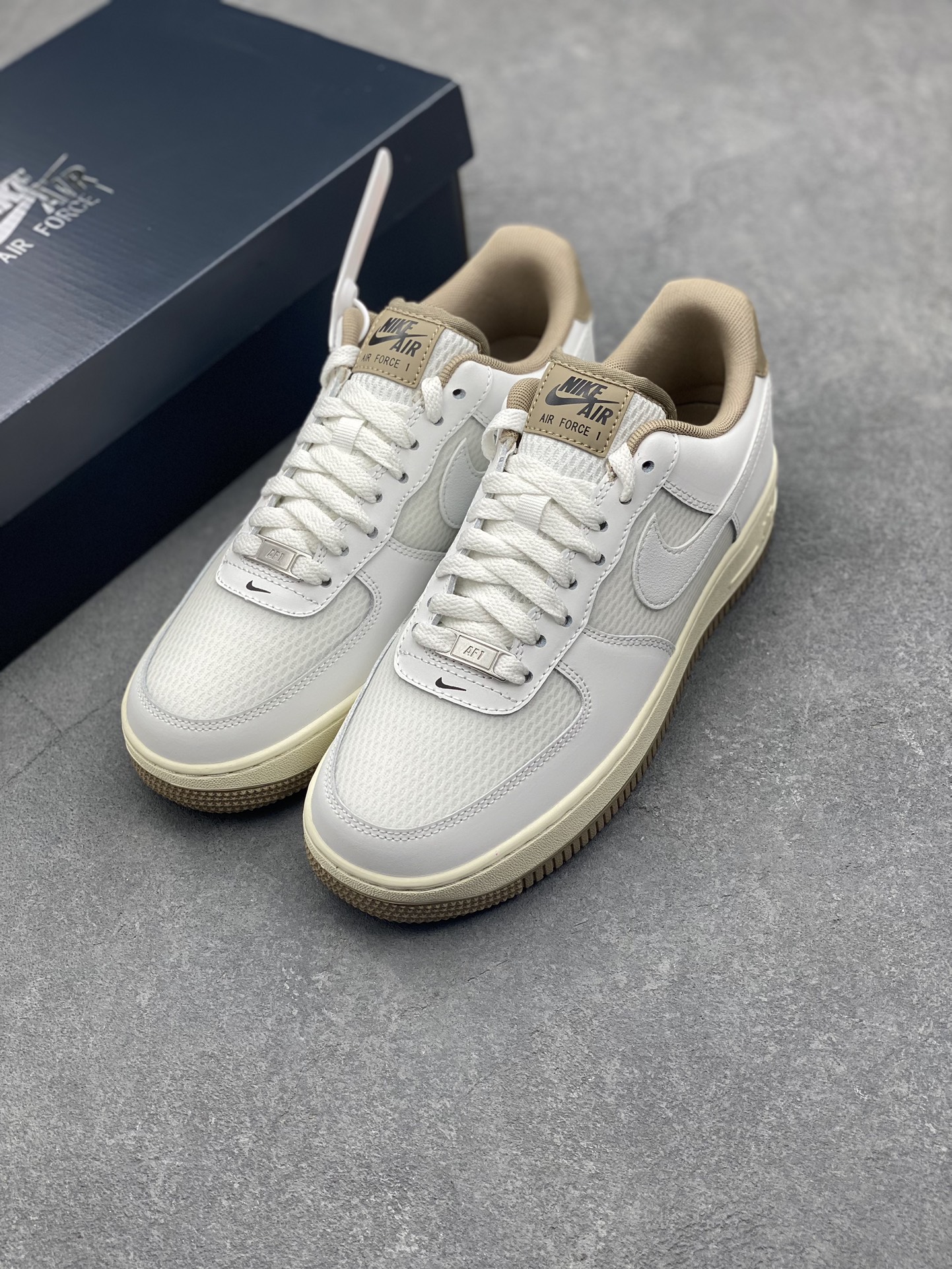 Nike Air Force 1 Low '07 Mesh Khaki Sneakers - FZ5225-100 9 i1728762352 8347 0
