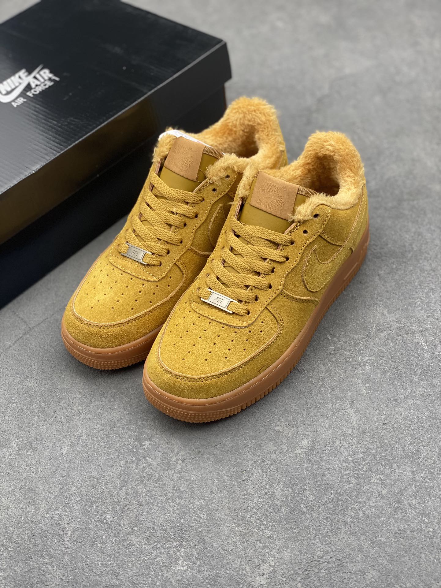 Nike x Ambush Air Force 1 Low Suede Sneakers in Mustard Yellow 9 i1728762387 2197 4