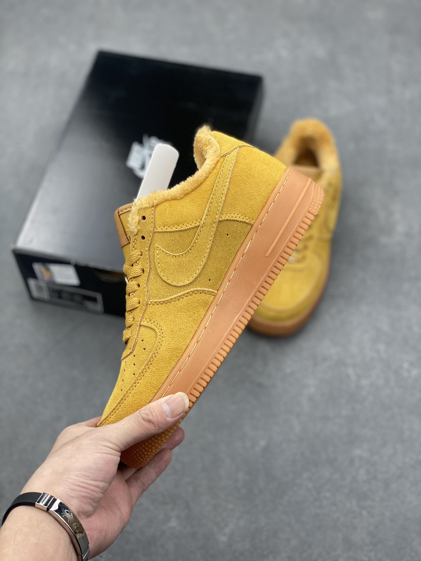 Nike x Ambush Air Force 1 Low Suede Sneakers in Mustard Yellow 4 i1728762387 4056 3