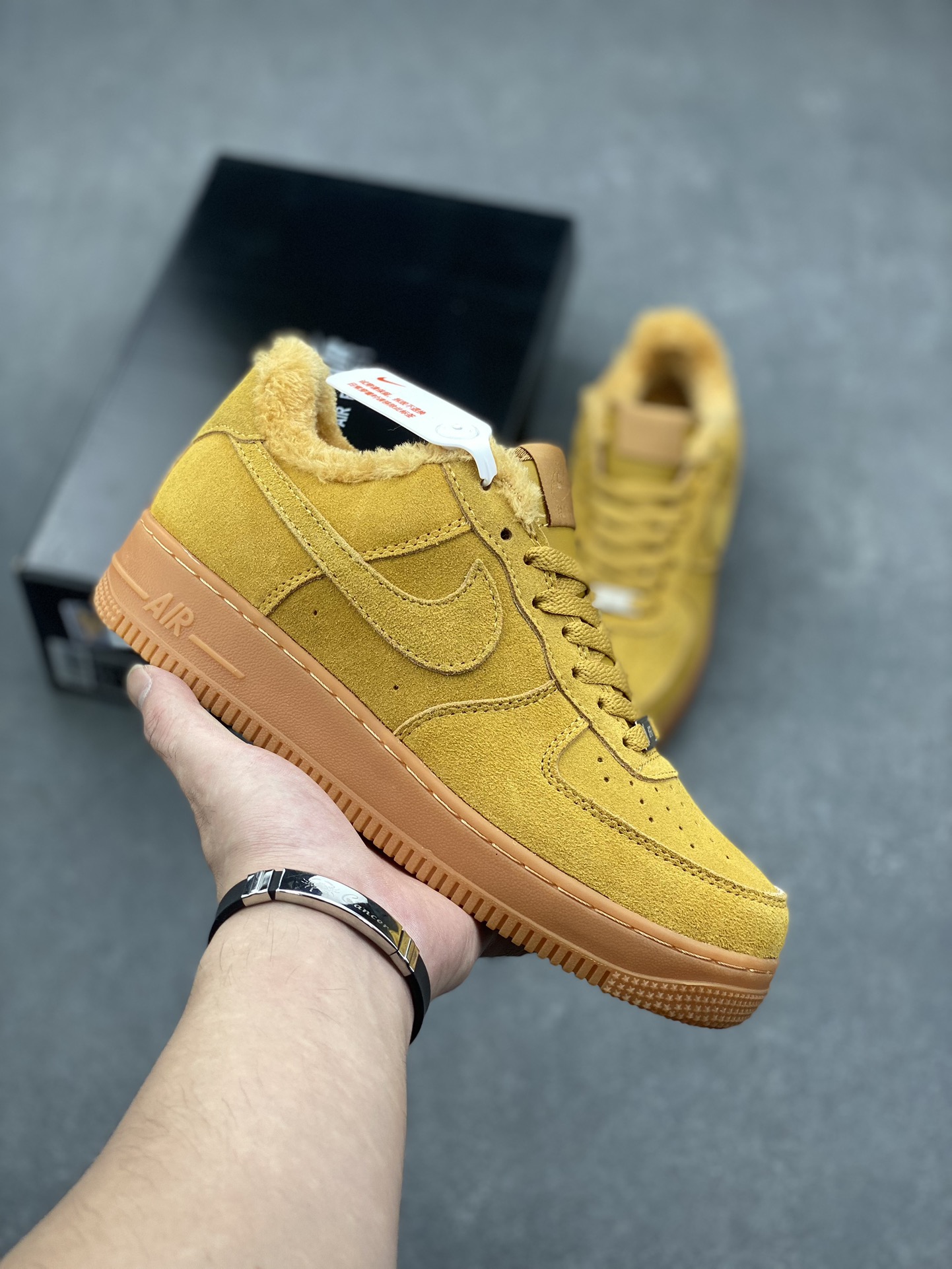 Nike x Ambush Air Force 1 Low Suede Sneakers in Mustard Yellow 2 i1728762387 7291 1