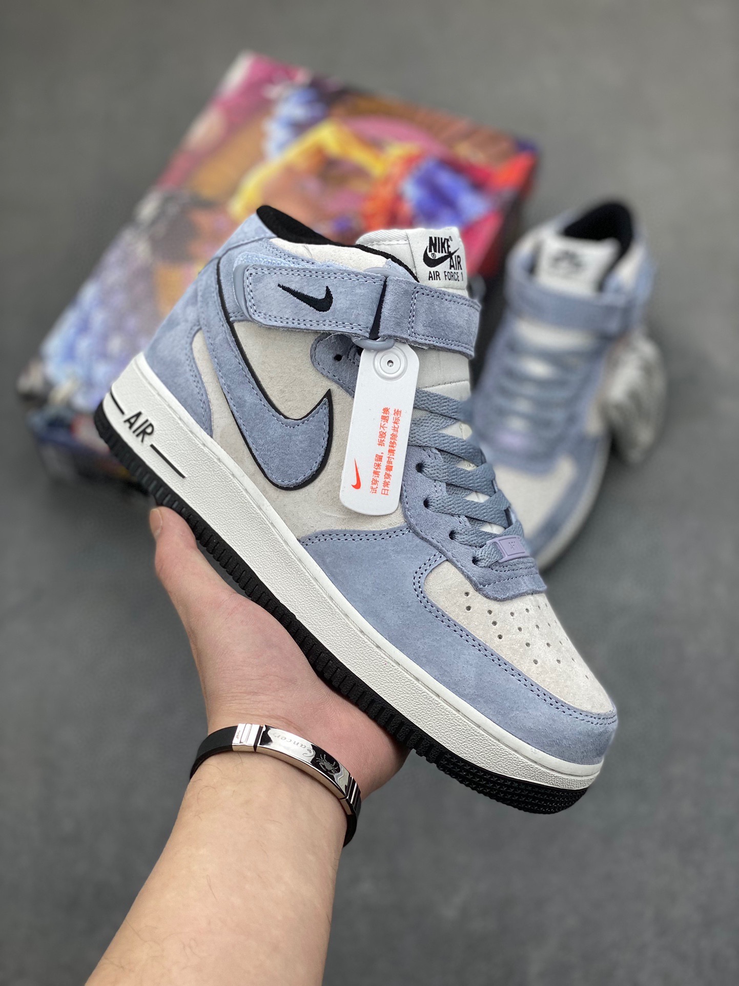 Nike Air Force 1 Mid '07 Light Blue Suede Casual Sneakers CG9904-104 2 i1728762486 6903 3