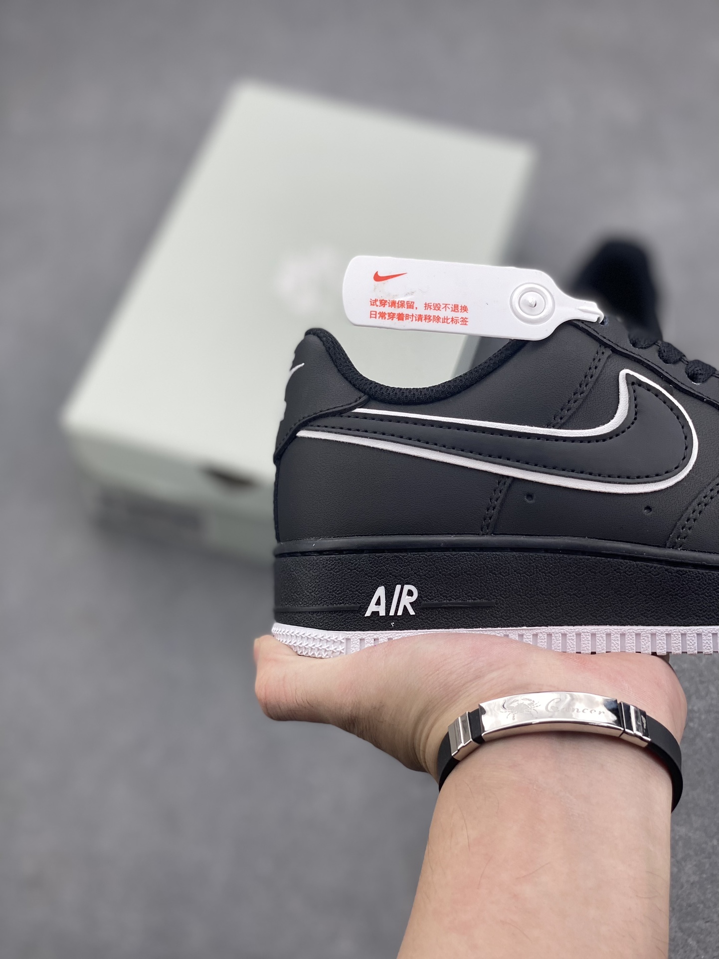 Nike Air Force 1 '07 Low Black/White Overlay Swoosh - Classic Sneakers 6 i1728762701 5350 4
