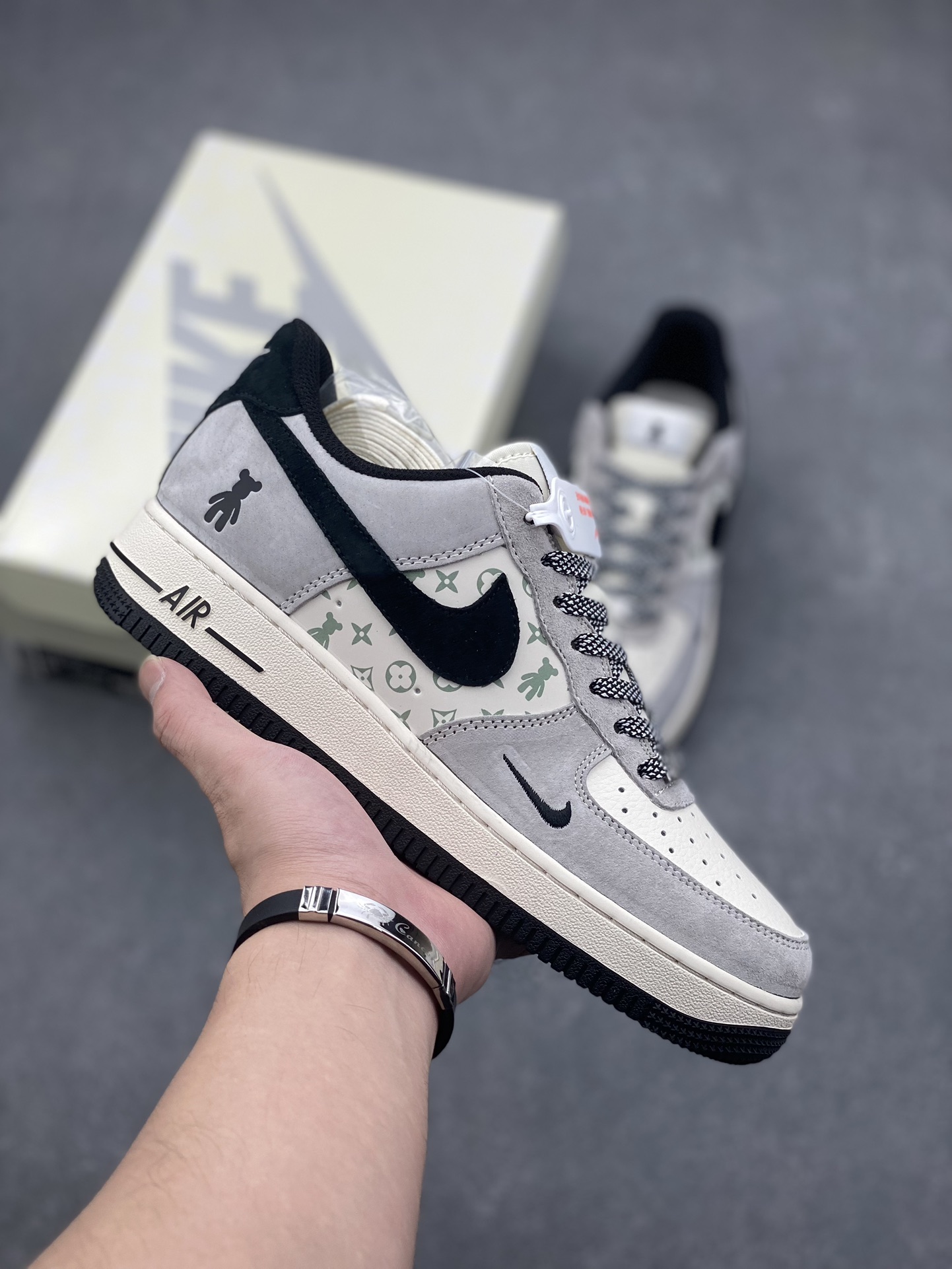 Nike Air Force 1 '07 Low 'Grately Bear' - Gray/Black Sneakers, Limited Edition 2 i1729023086 54 4