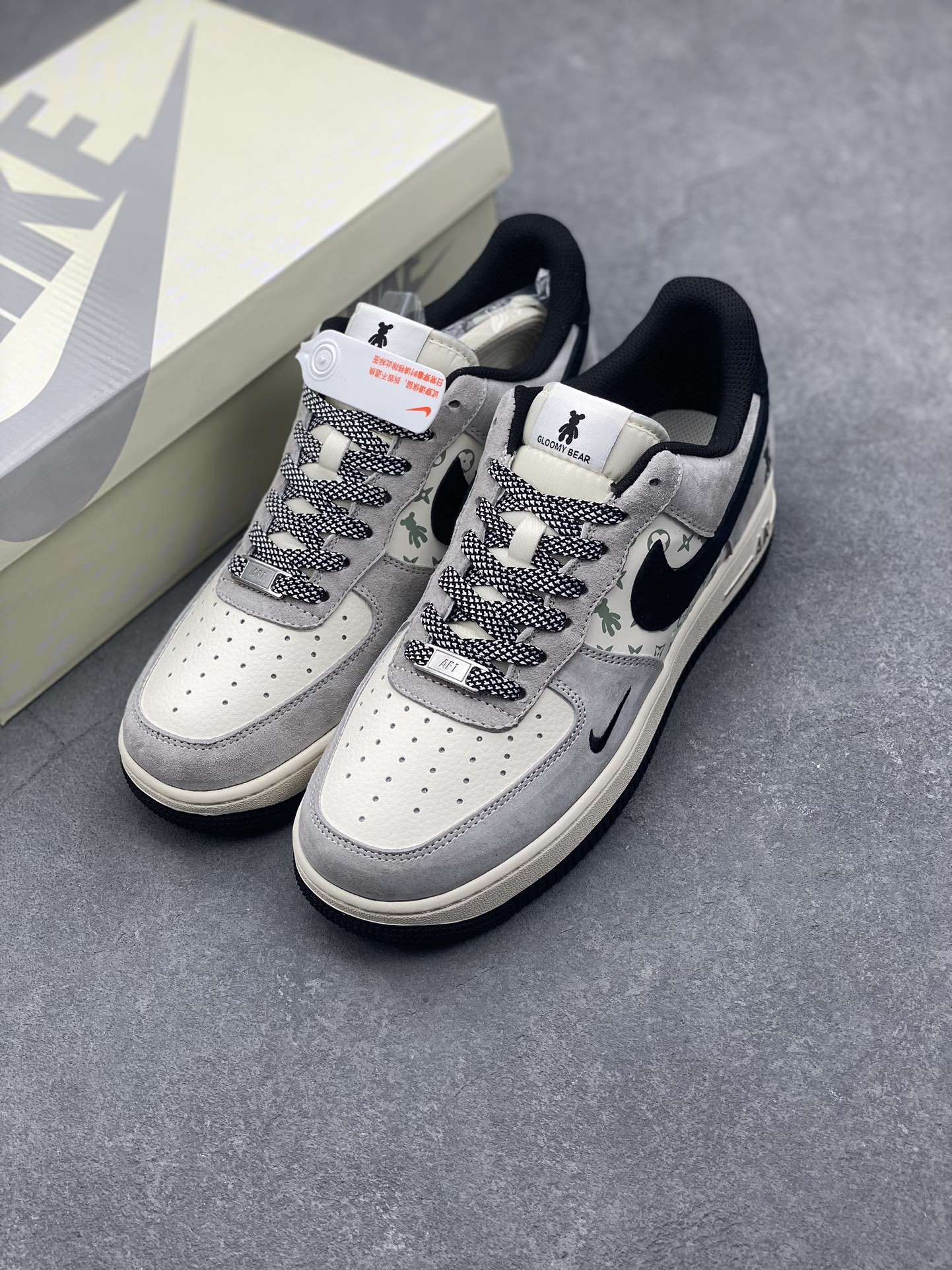 Nike Air Force 1 '07 Low 'Grately Bear' - Gray/Black Sneakers, Limited Edition 9 i1729023094 462 0