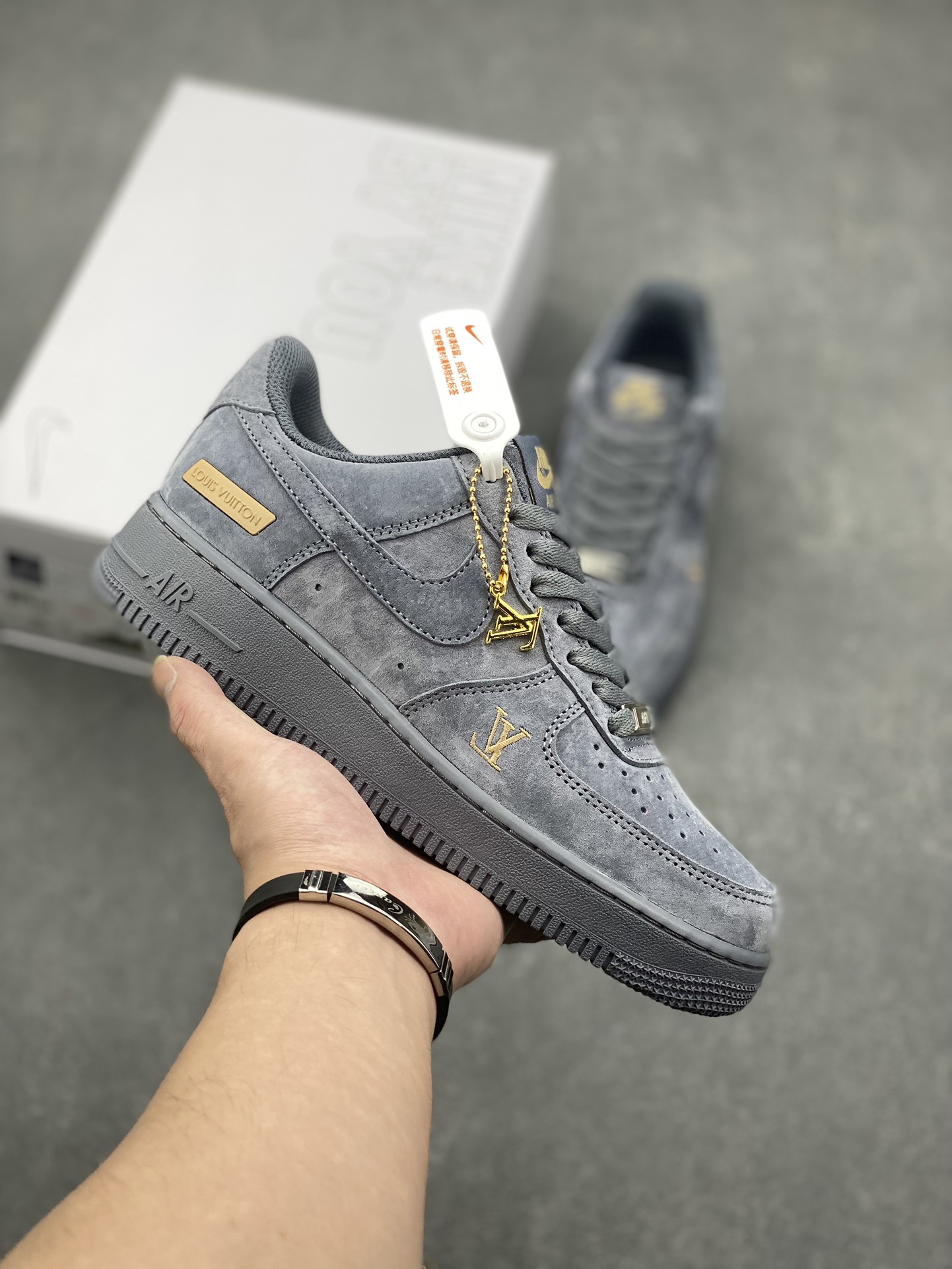 Nike Air Force 1 '07 Low Louis Vuitton Custom Gray Casual Sneakers 2 i1729103759 2838 8