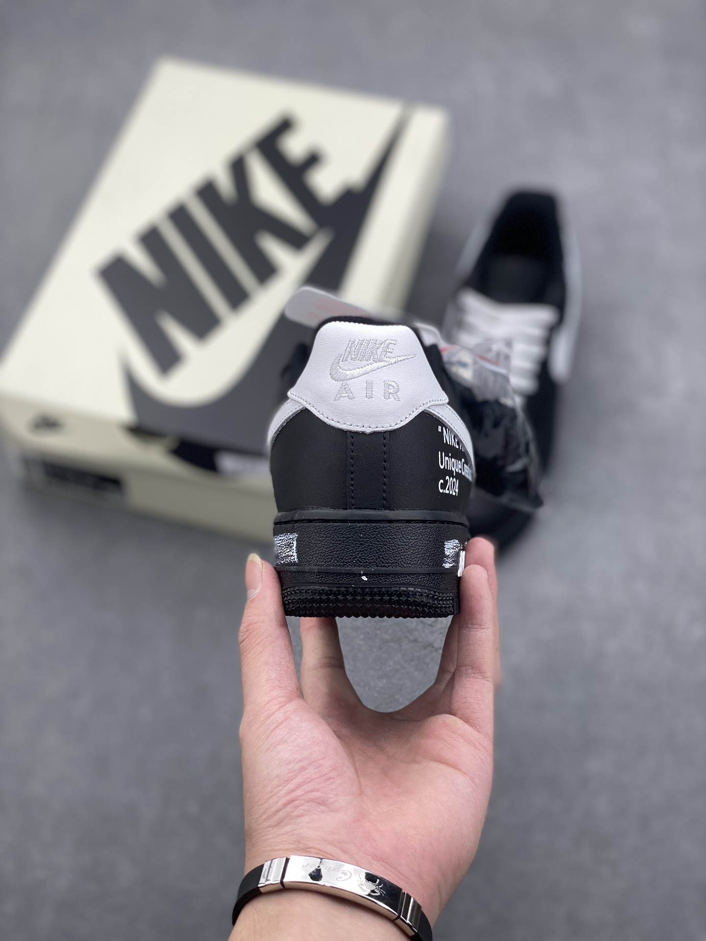 Nike Air Force 1 '07 Low Custom Black/White Casual Sneakers 5 i1729103837 8446 6