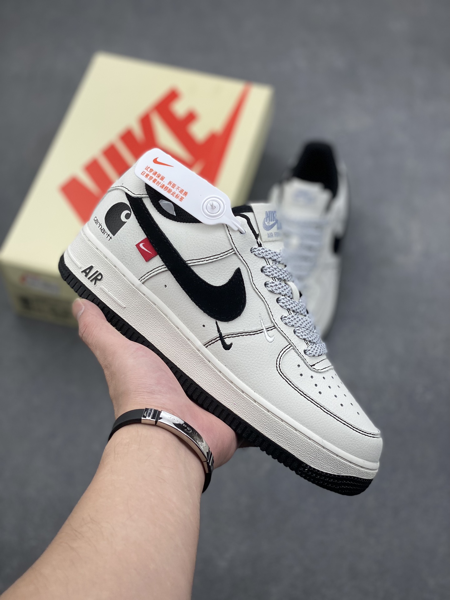 Nike Air Force 1 Low Carhartt White Black Sneakers - Casual, Comfortable 2 i1729104196 8194 4
