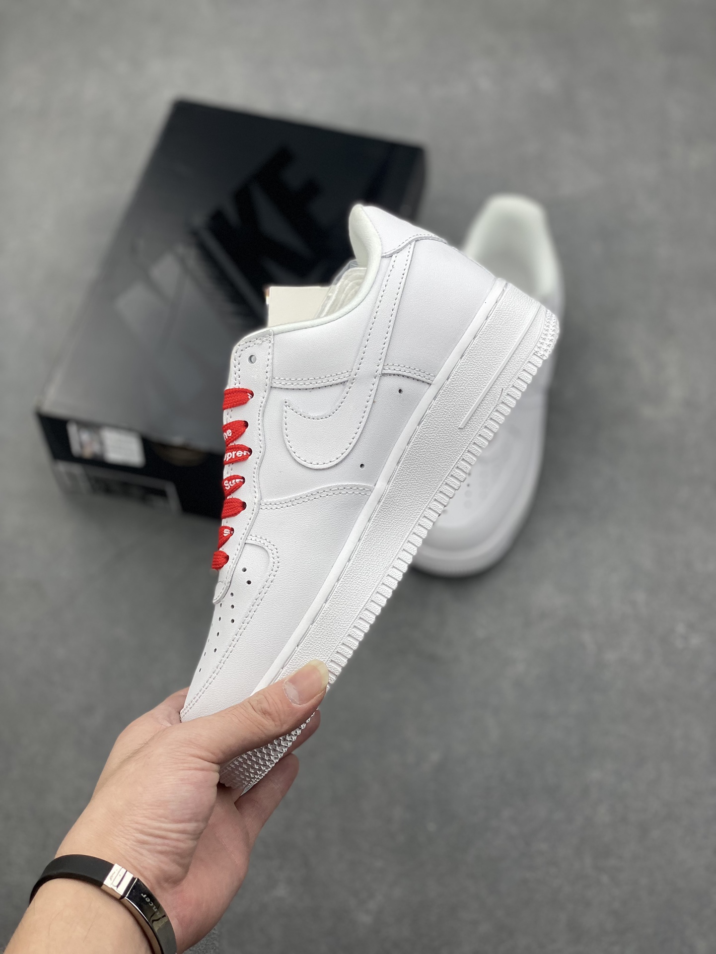 Nike Air Force 1 Low Supreme Casual Sneakers - White/Red 4 i1729104920 9308 7
