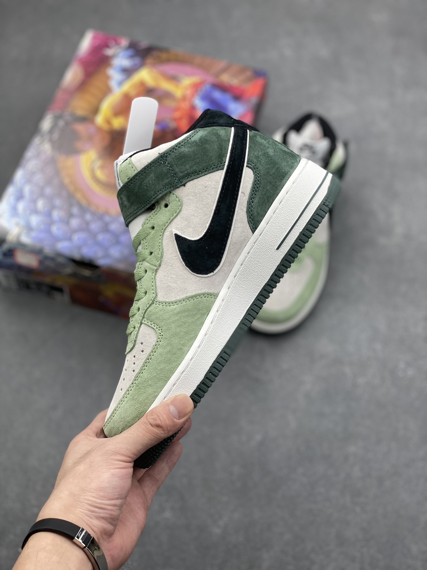 Nike Air Force 1 MID Black Army Green Suede Low Casual Sneakers 4 i1729268089 1117 7
