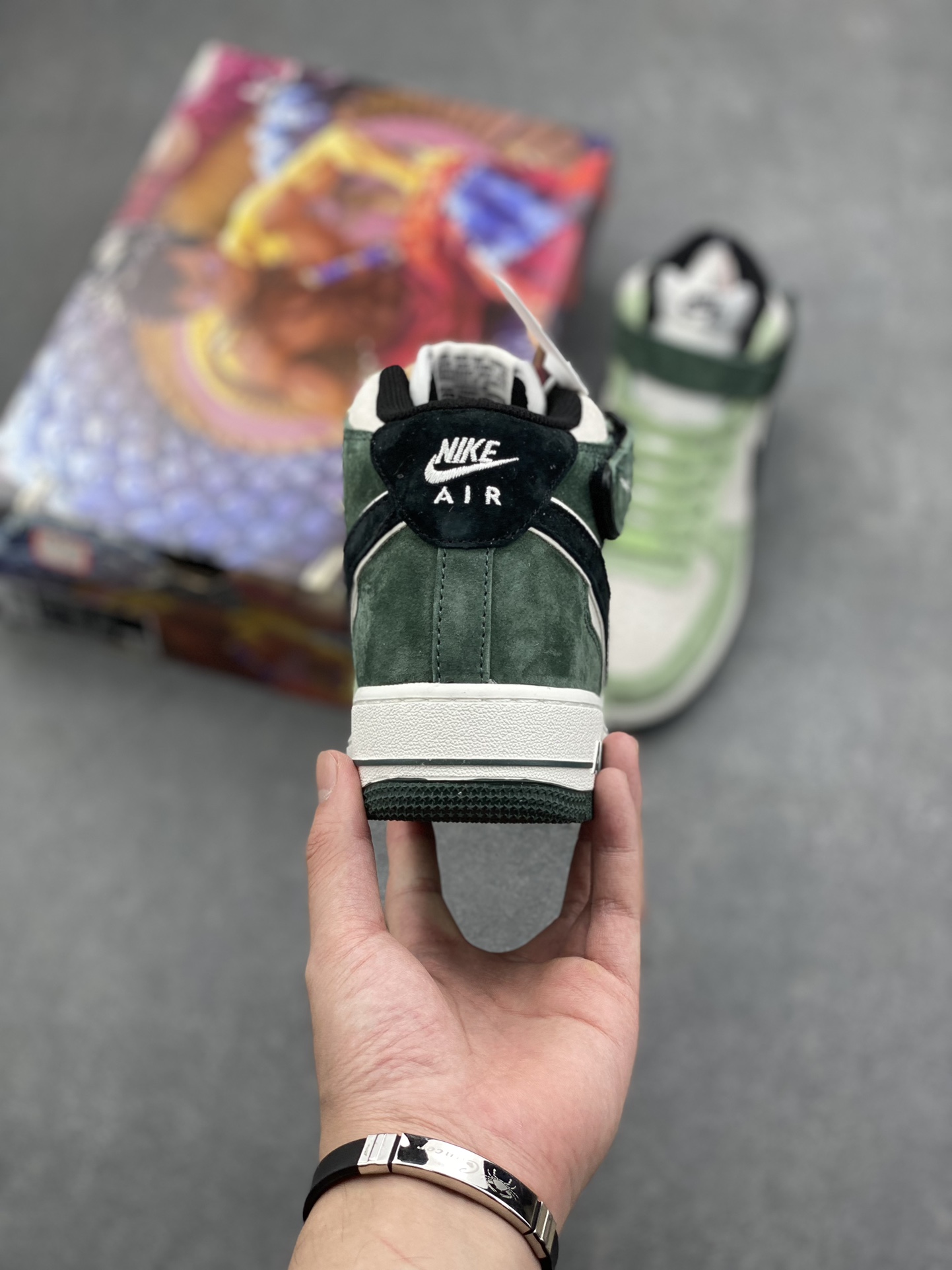 Nike Air Force 1 MID Black Army Green Suede Low Casual Sneakers 5 i1729268089 54 0