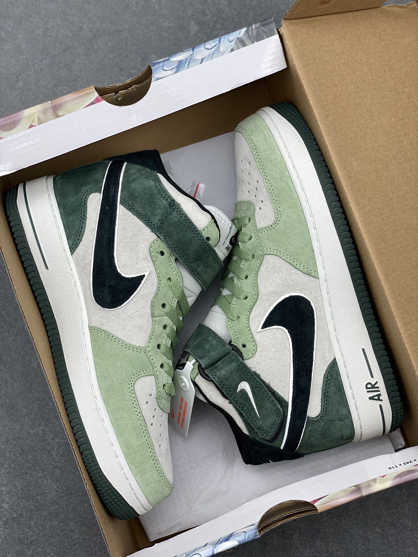 Nike Air Force 1 MID Black Army Green Suede Low Casual Sneakers 10 i1729268089 7907 3