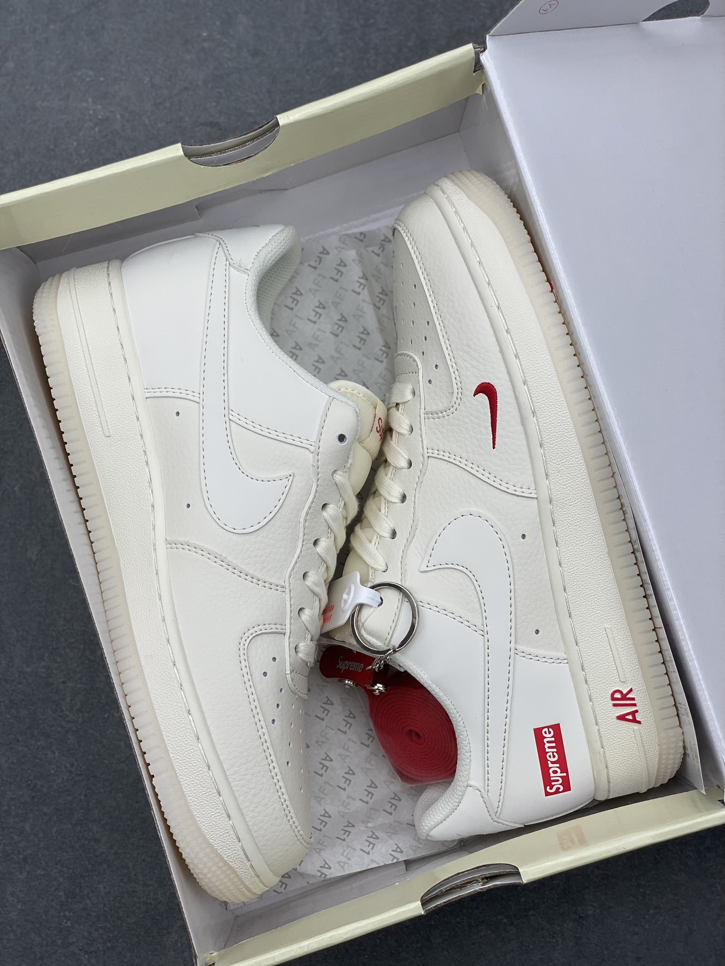 Nike Air Force 1 '07 Low Supreme Collab Sneakers - Cream White 10 i1729354071 8837 8
