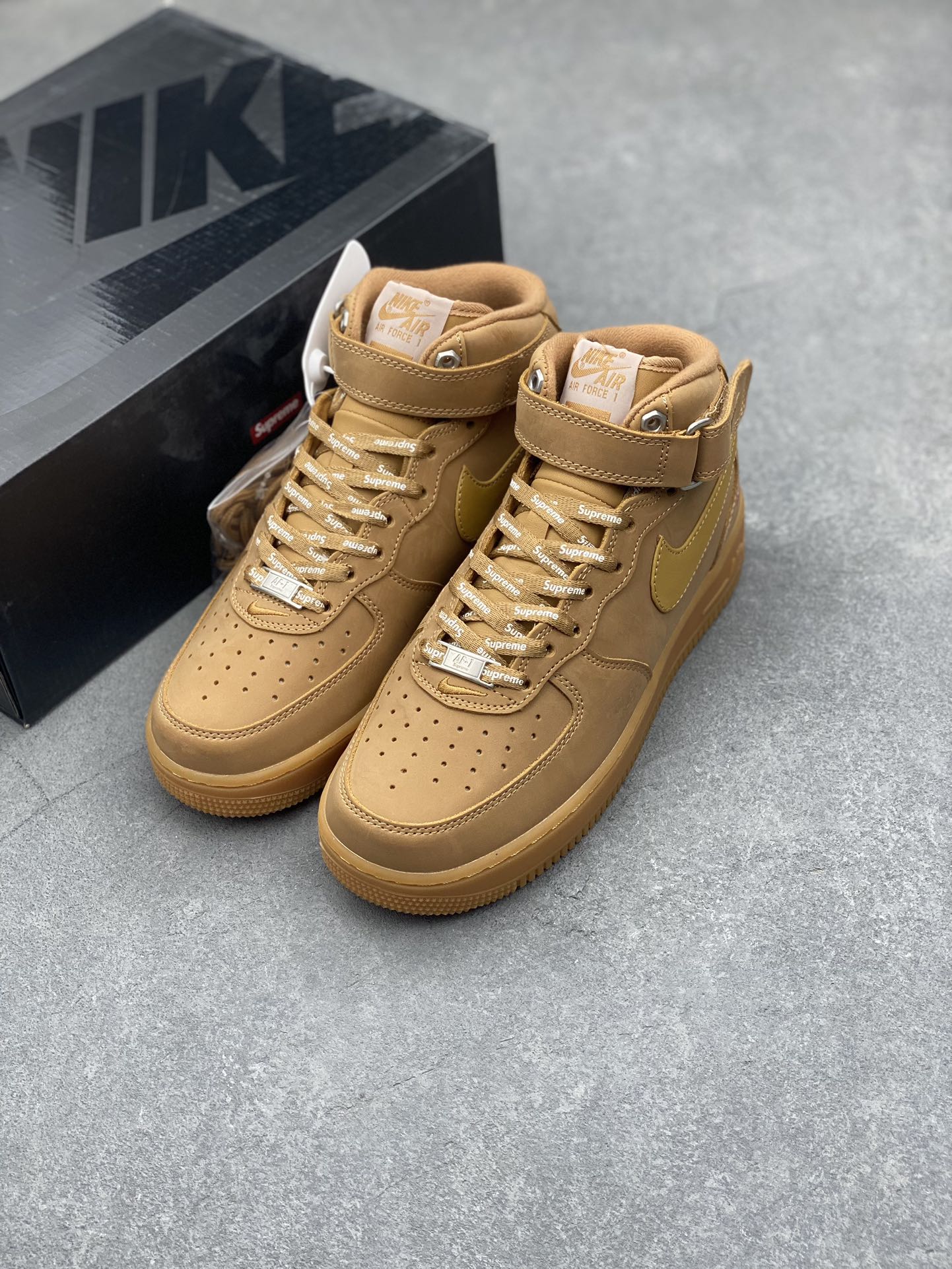 Nike Air Force 1 Mid '07 x Supreme Wheat: Classic Style with Premium Comfort 9 i1729795218 7633 7