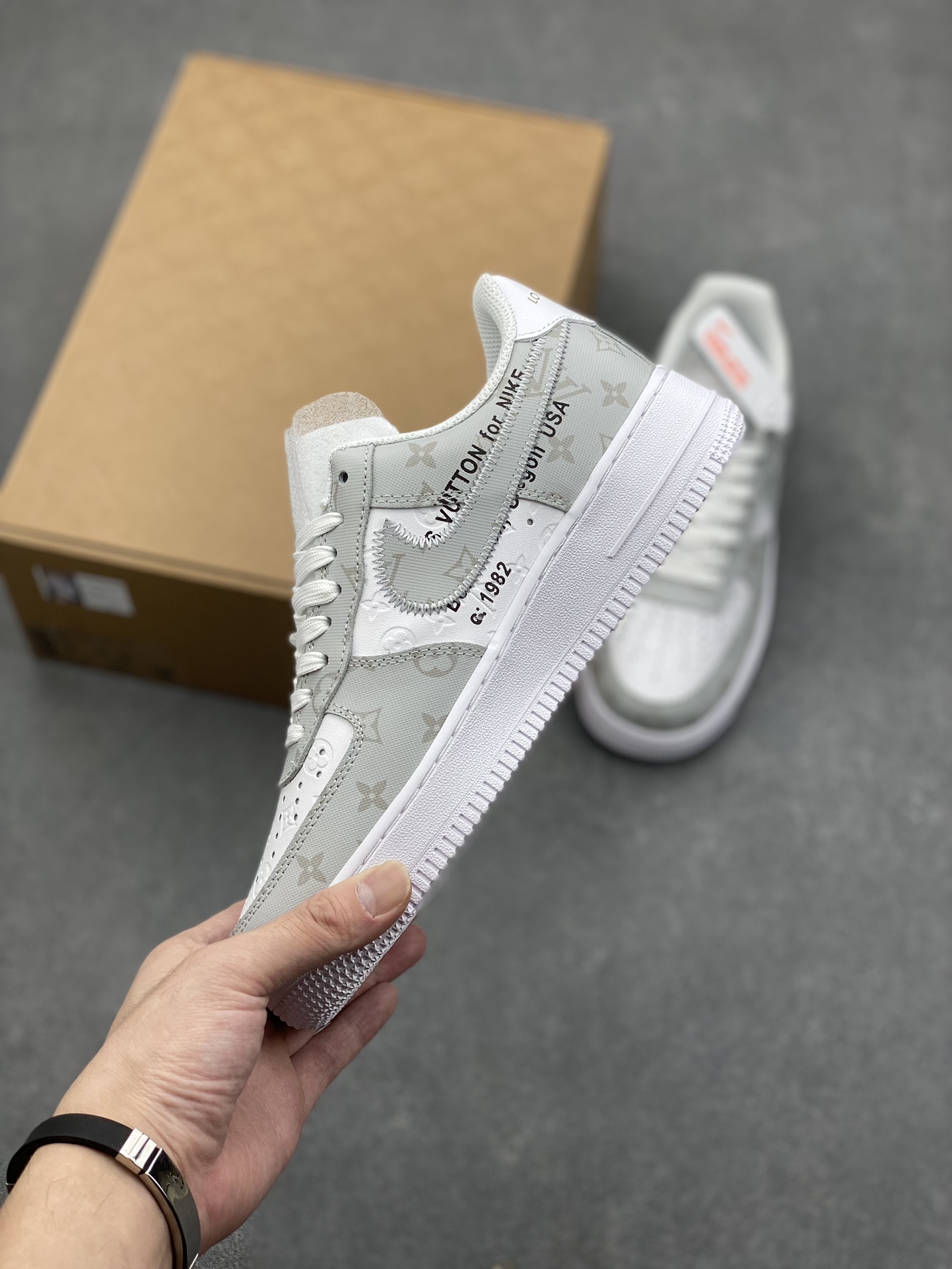 Nike Air Force 1 x Louis Vuitton Grey White Sneakers Original Quality 4 i1729872283 4729 0