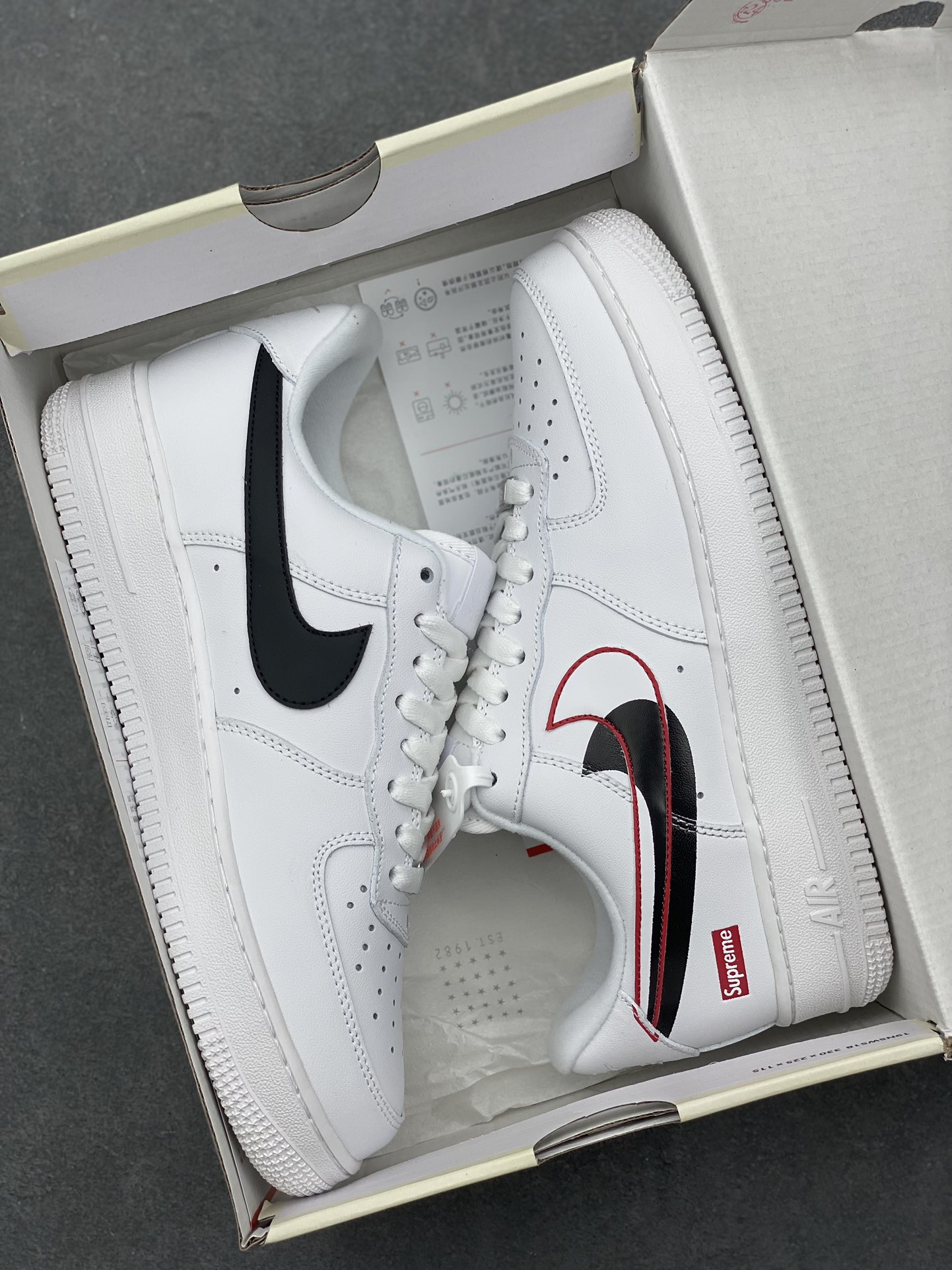 Nike Air Force 1 Low Supreme CU9225-100 Sneakers - White/Varsity Red 10 i1730317276 8646 1