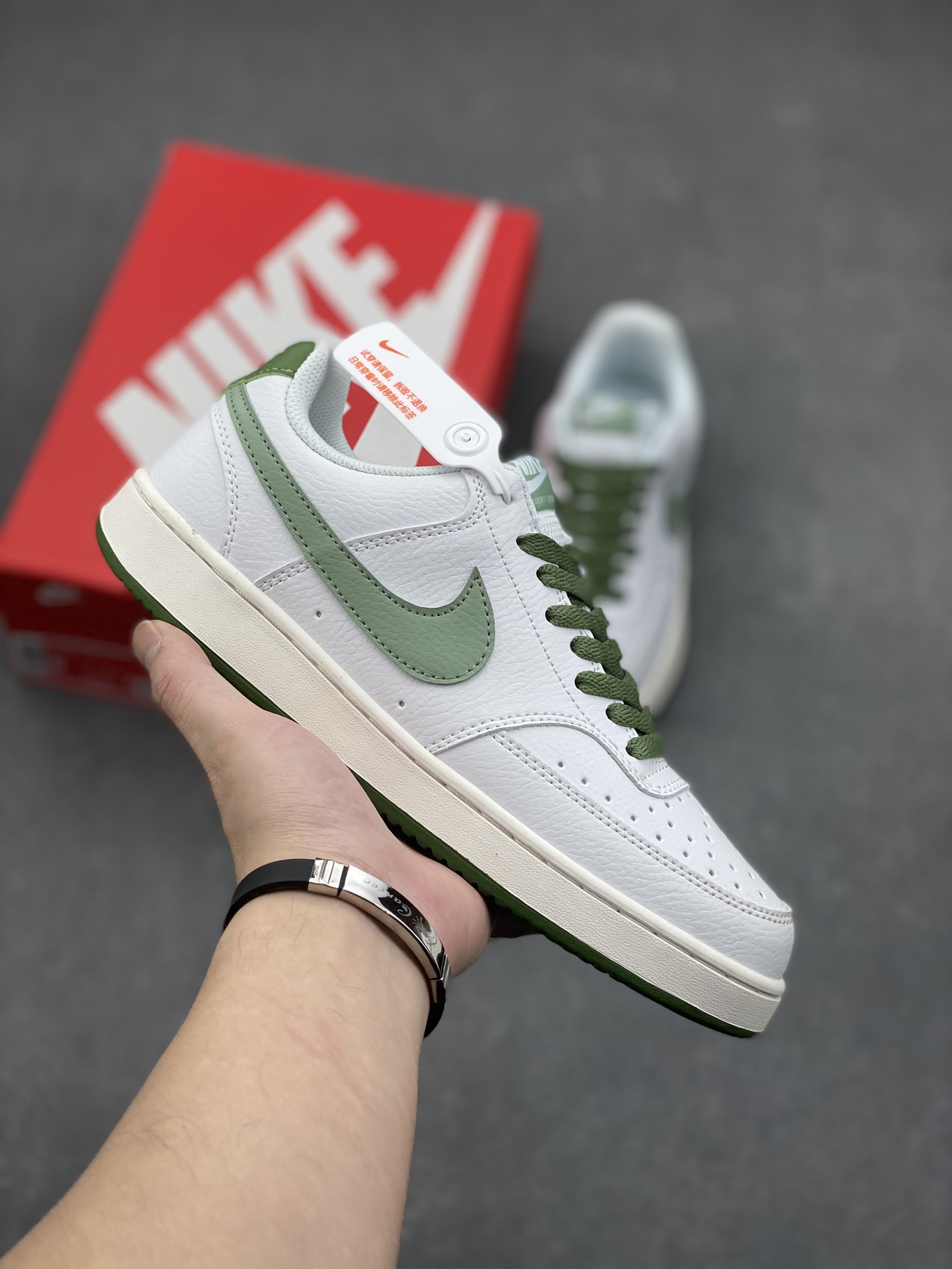 Nike Court Borough Low White/Green Casual Sneakers - FJ5480-100, All Sizes 2 i1730566779 5976 8