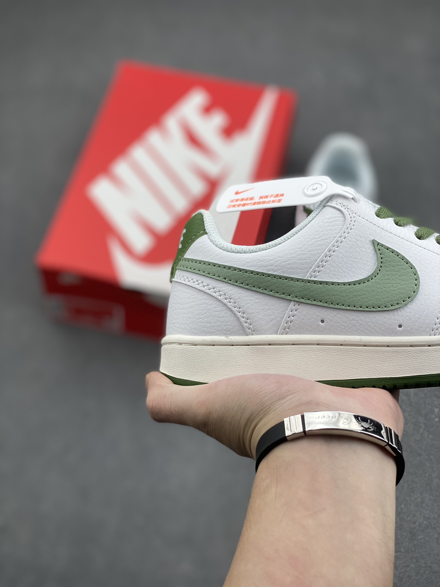 Nike Court Borough Low White/Green Casual Sneakers - FJ5480-100, All Sizes 6 i1730566779 7711 5