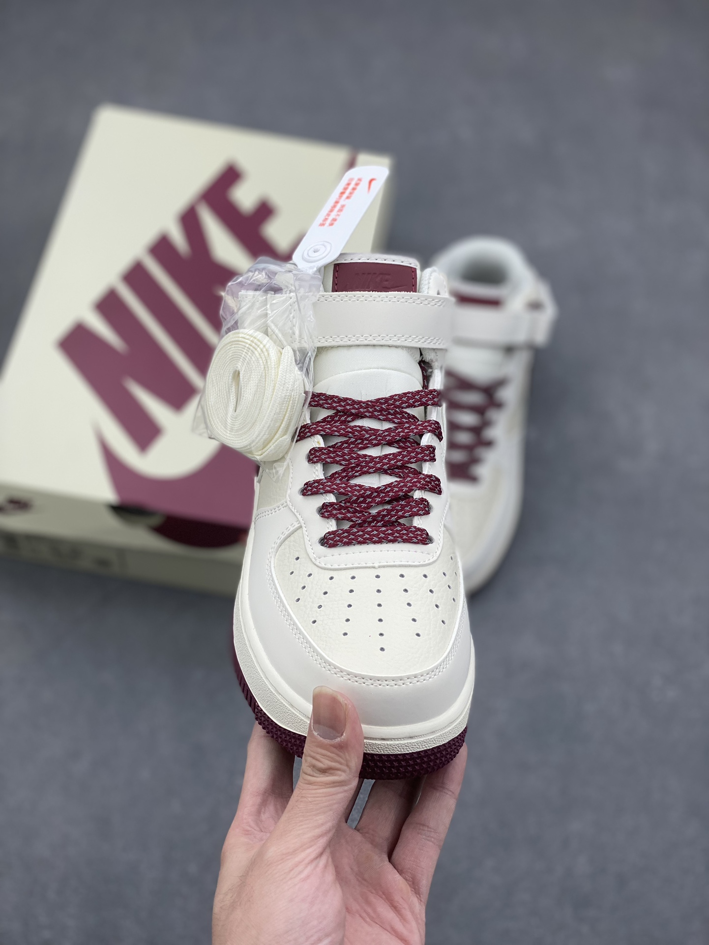Nike Air Force 1 MID 'Burgundy' Limited Edition Custom Casual Sneakers 3 i1730653328 1679 0