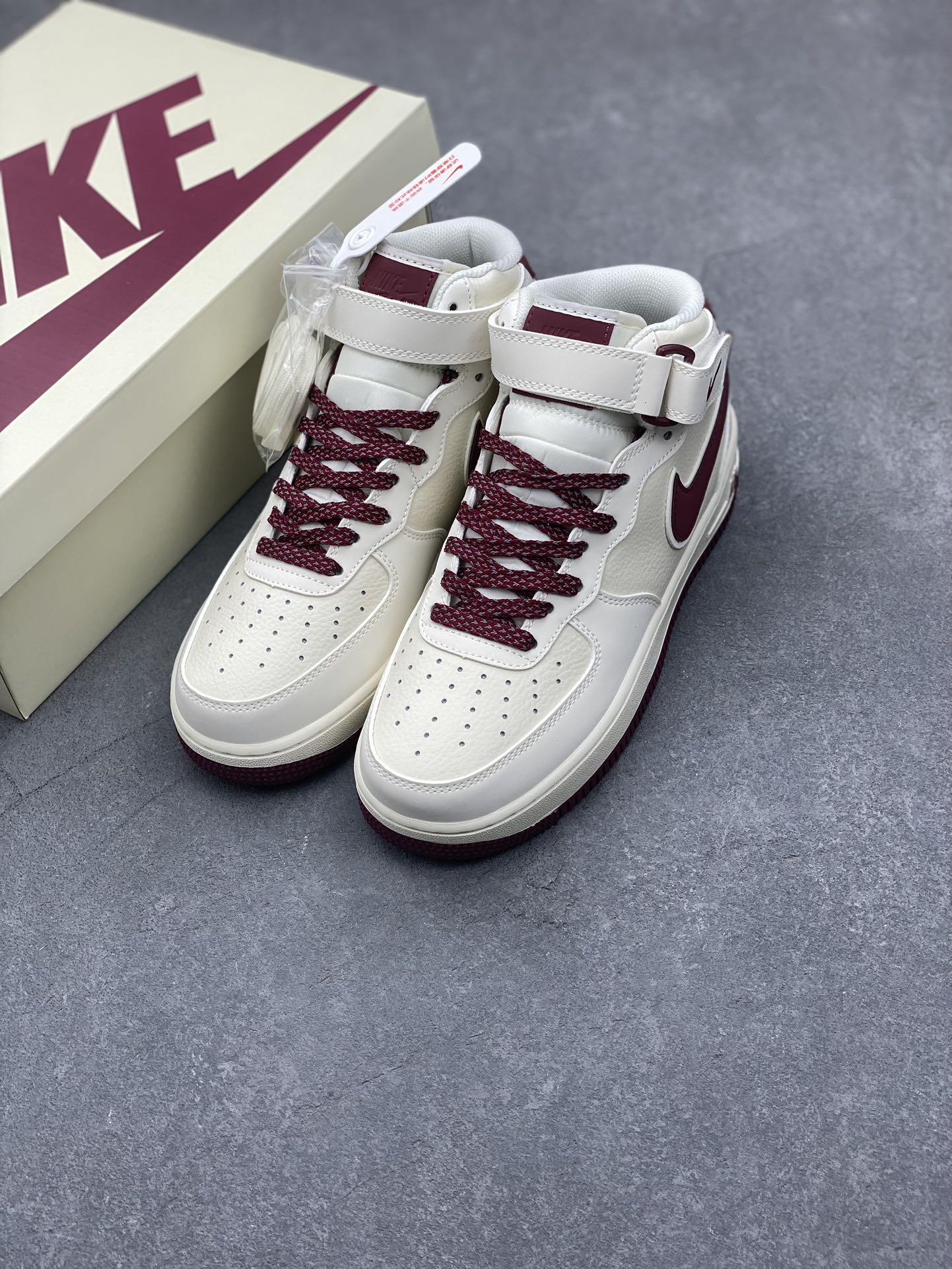 Nike Air Force 1 MID 'Burgundy' Limited Edition Custom Casual Sneakers 9 i1730653328 6161 2