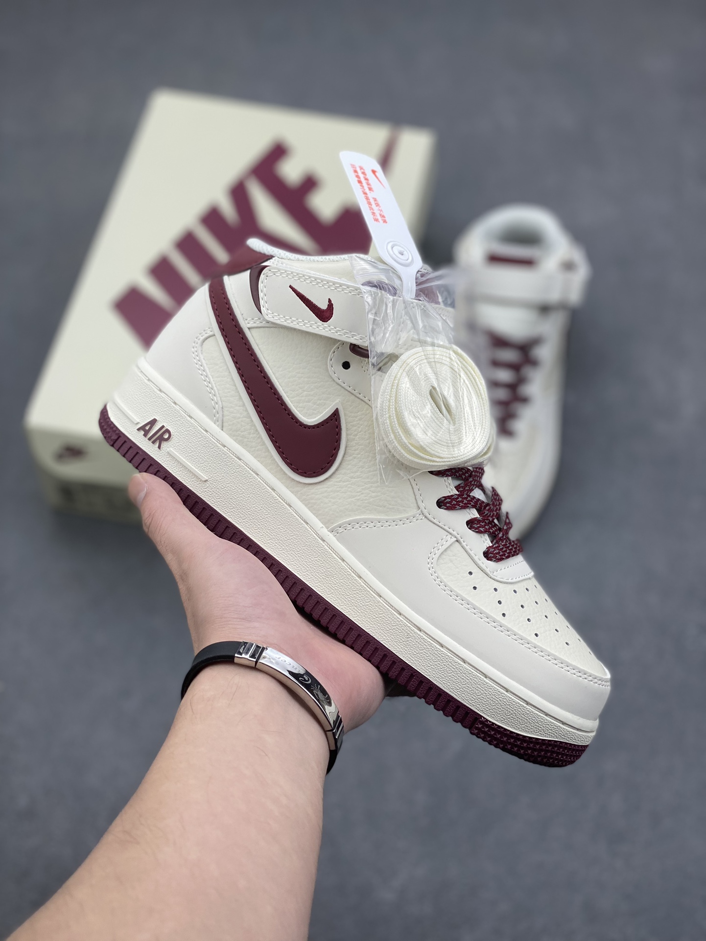 Nike Air Force 1 MID 'Burgundy' Limited Edition Custom Casual Sneakers 2 i1730653329 2217 5