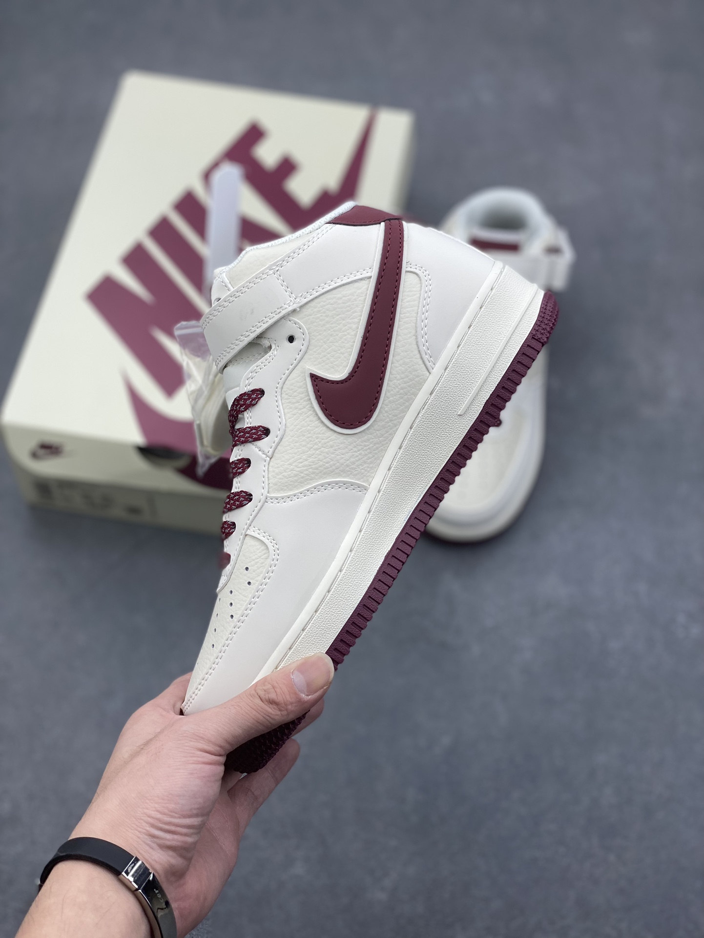 Nike Air Force 1 MID 'Burgundy' Limited Edition Custom Casual Sneakers 4 i1730653329 2993 6