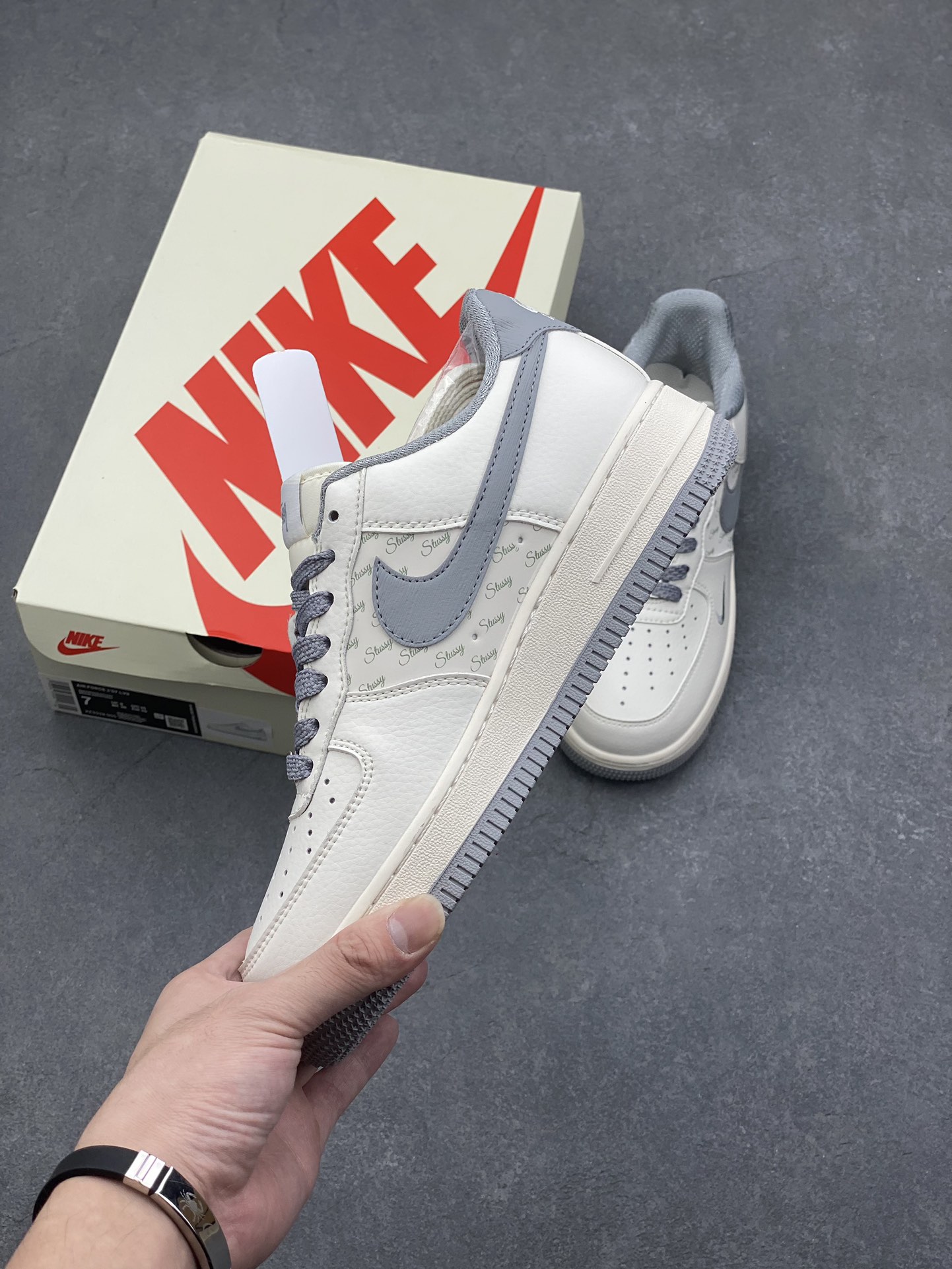 Nike Air Force 1 '07 Low Stussy Collab Sneakers - Off-White/Grey, All Sizes 4 i1730739452 2476 3