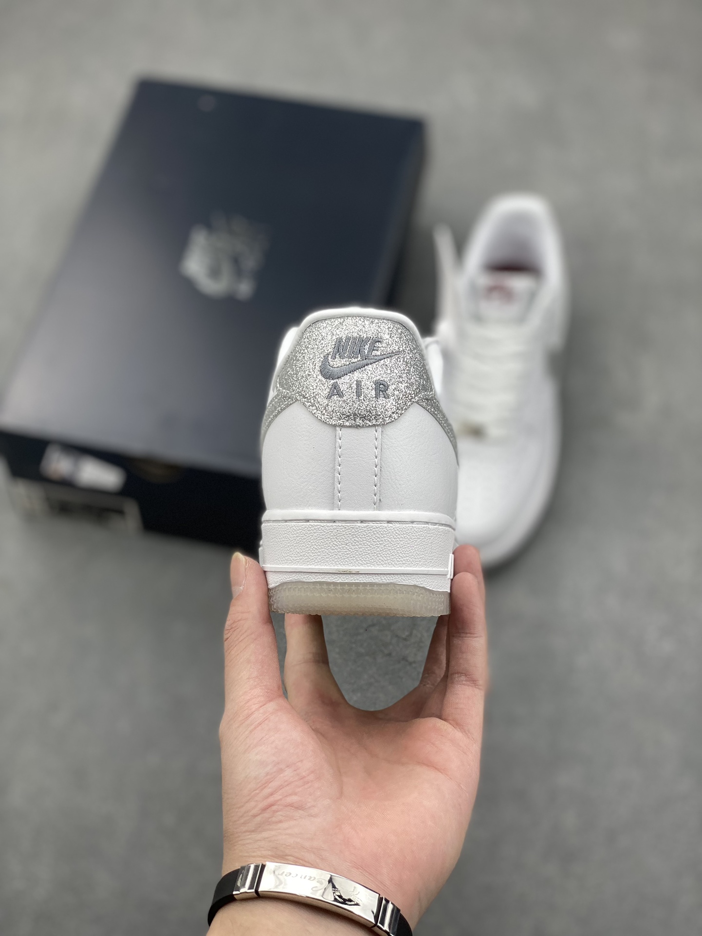 Nike Air Force 1 '07 Low-Top Sneakers - White/Silver, HQ3461-191 5 i1731001021 5179 0
