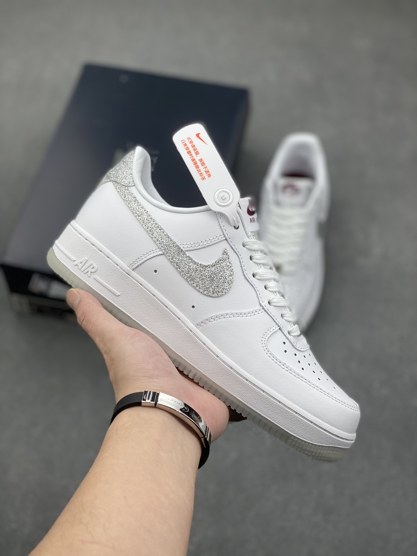 Nike Air Force 1 '07 Low-Top Sneakers - White/Silver, HQ3461-191 2 i1731001022 3769 4