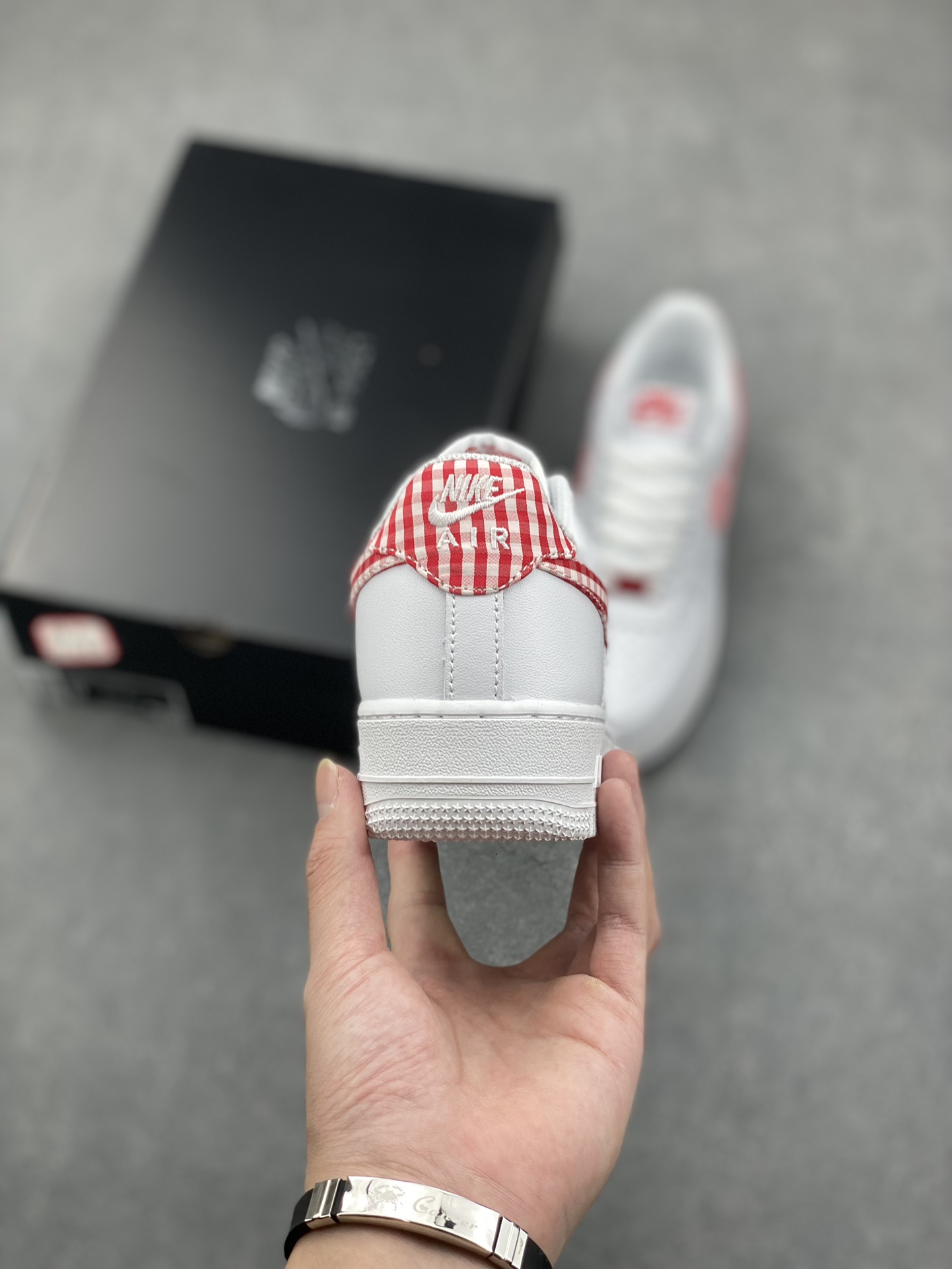 Nike Air Force 1 Low White/Red Gingham Casual Sneakers DZ2784-101 5 i1731084933 5649 5