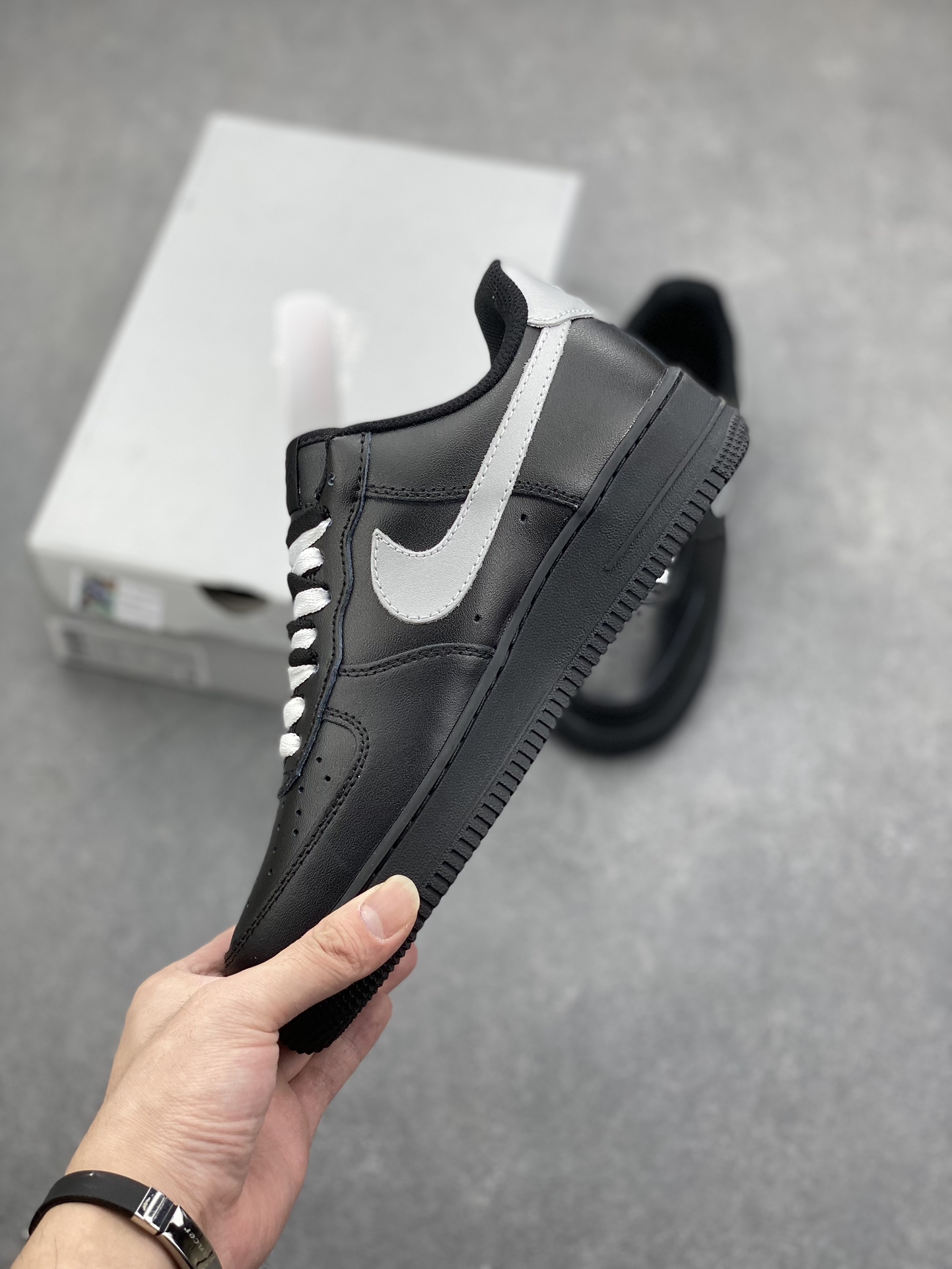 Nike Air Force 1 Low Black/Silver Double Swoosh Men's/Women's Shoes 4 i1731183173 489 7