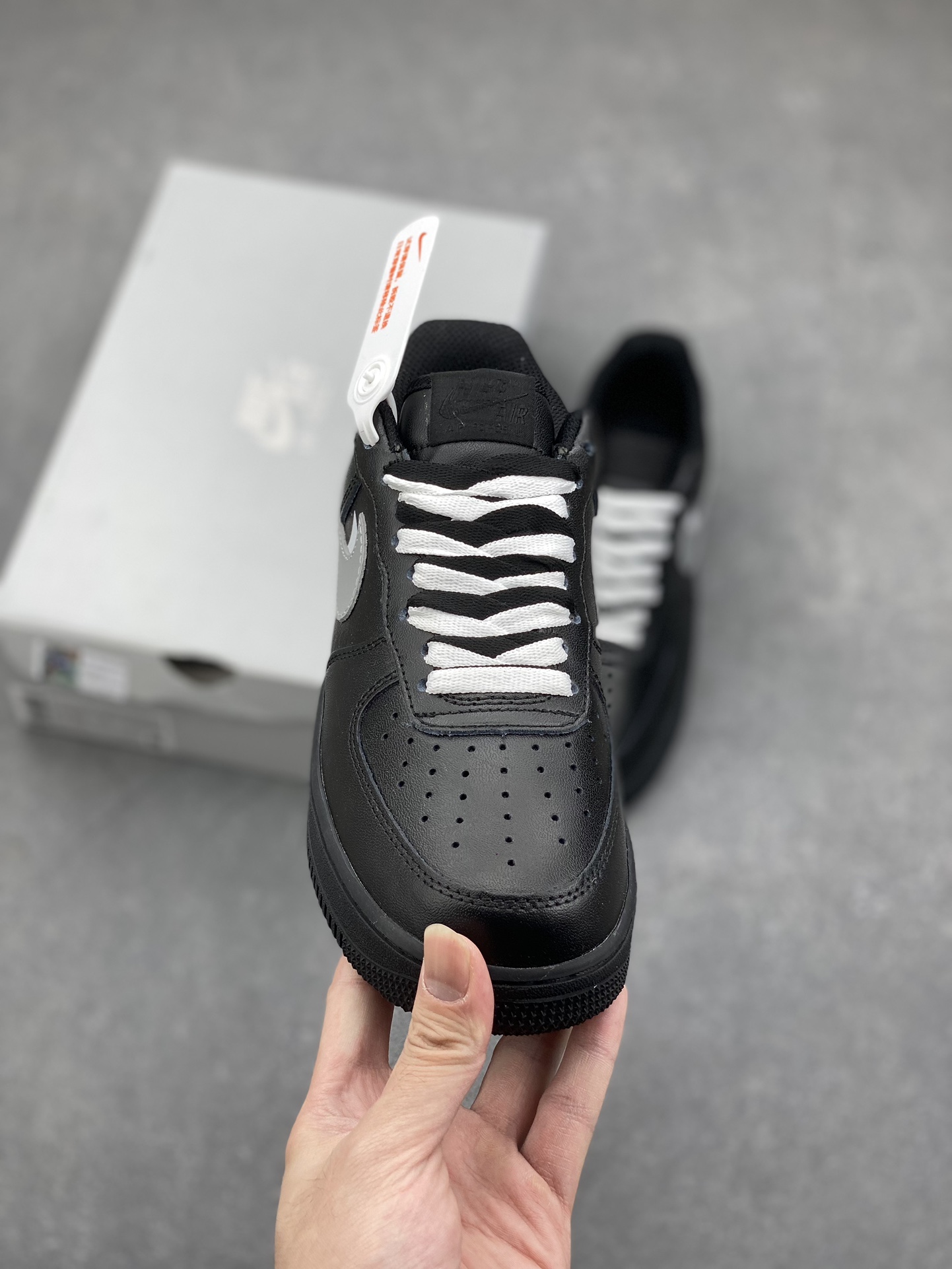 Nike Air Force 1 Low Black/Silver Double Swoosh Men's/Women's Shoes 3 i1731183173 7102 8