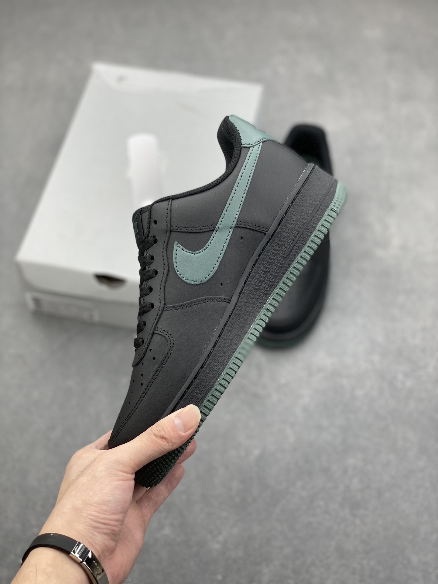 Nike Air Force 1 Black/Green (FJ4146-001) - Original Version with Air Cushioning 4 i1731183273 3755 2