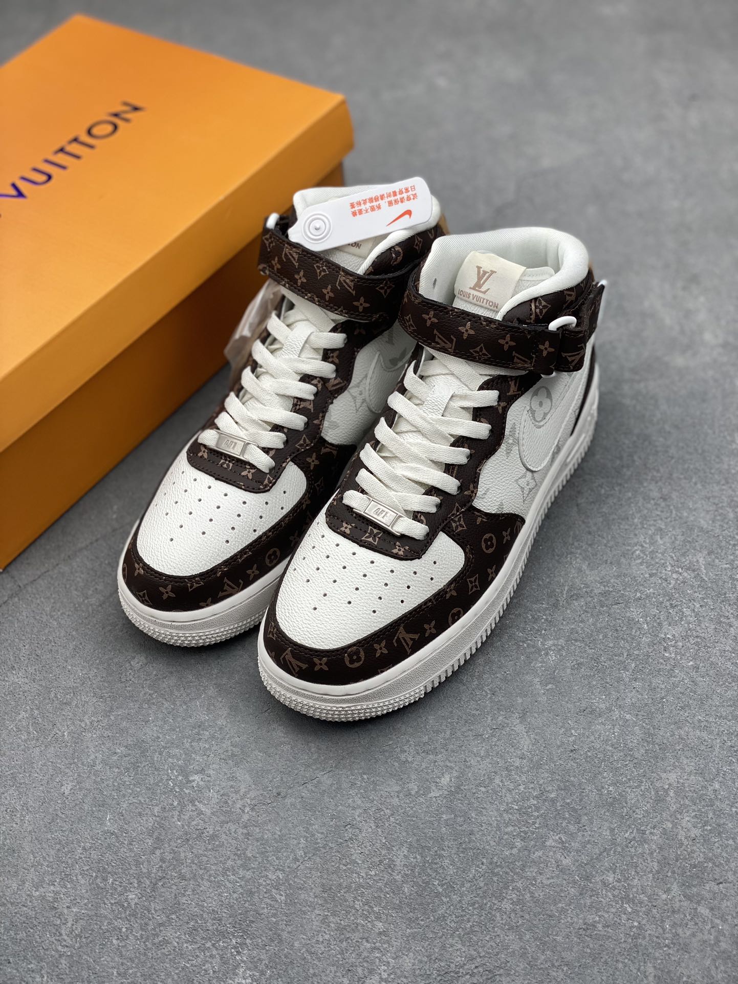 Nike Air Force 1 '07 Low Louis Vuitton Collab Sneakers - Cream/Brown 9 i1731183353 8585 5
