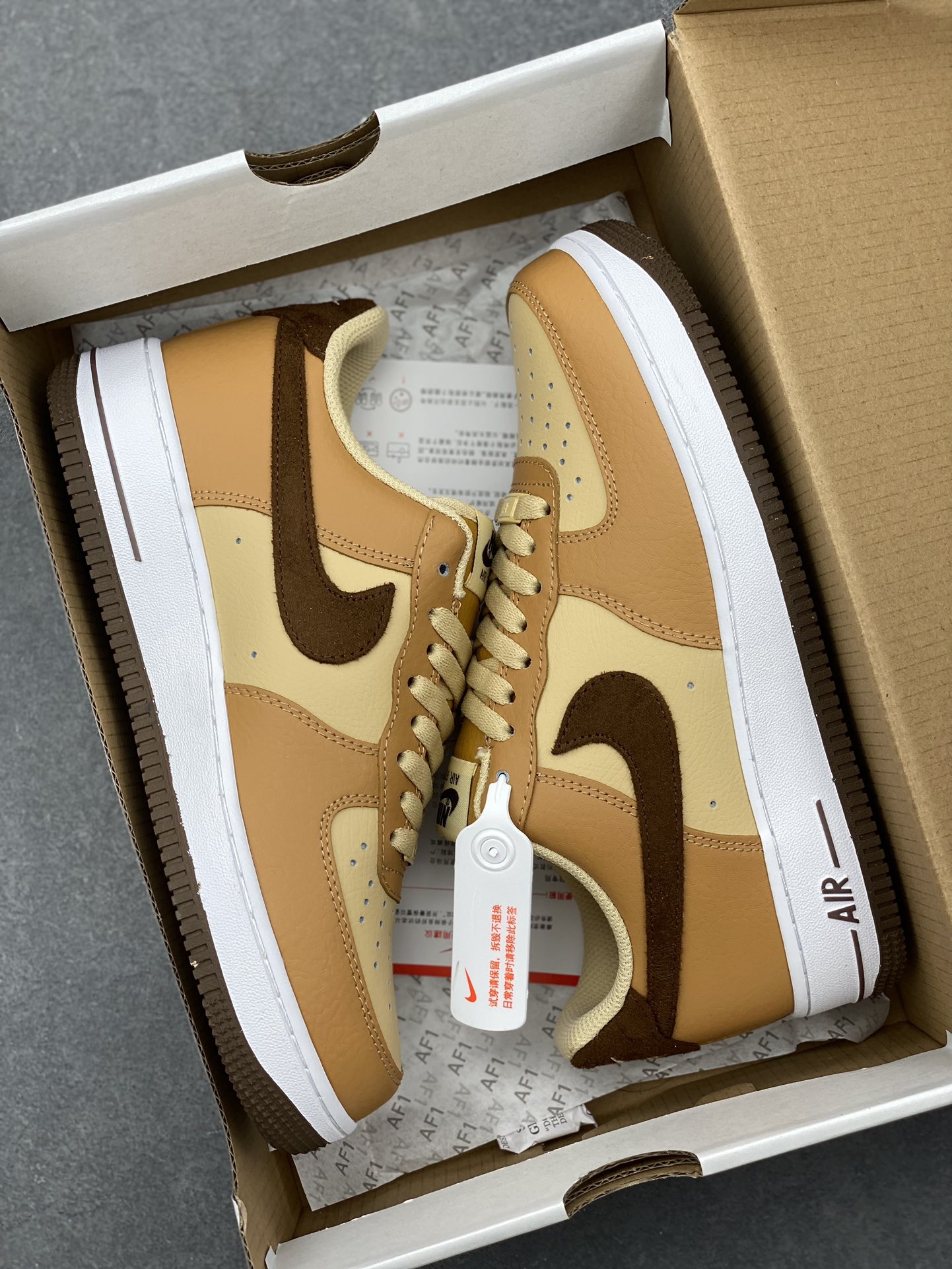 Nike Air Force 1 '07 Low White Brown Yellow Casual Sneakers HQ3905-200 10 i1731183447 2378 4