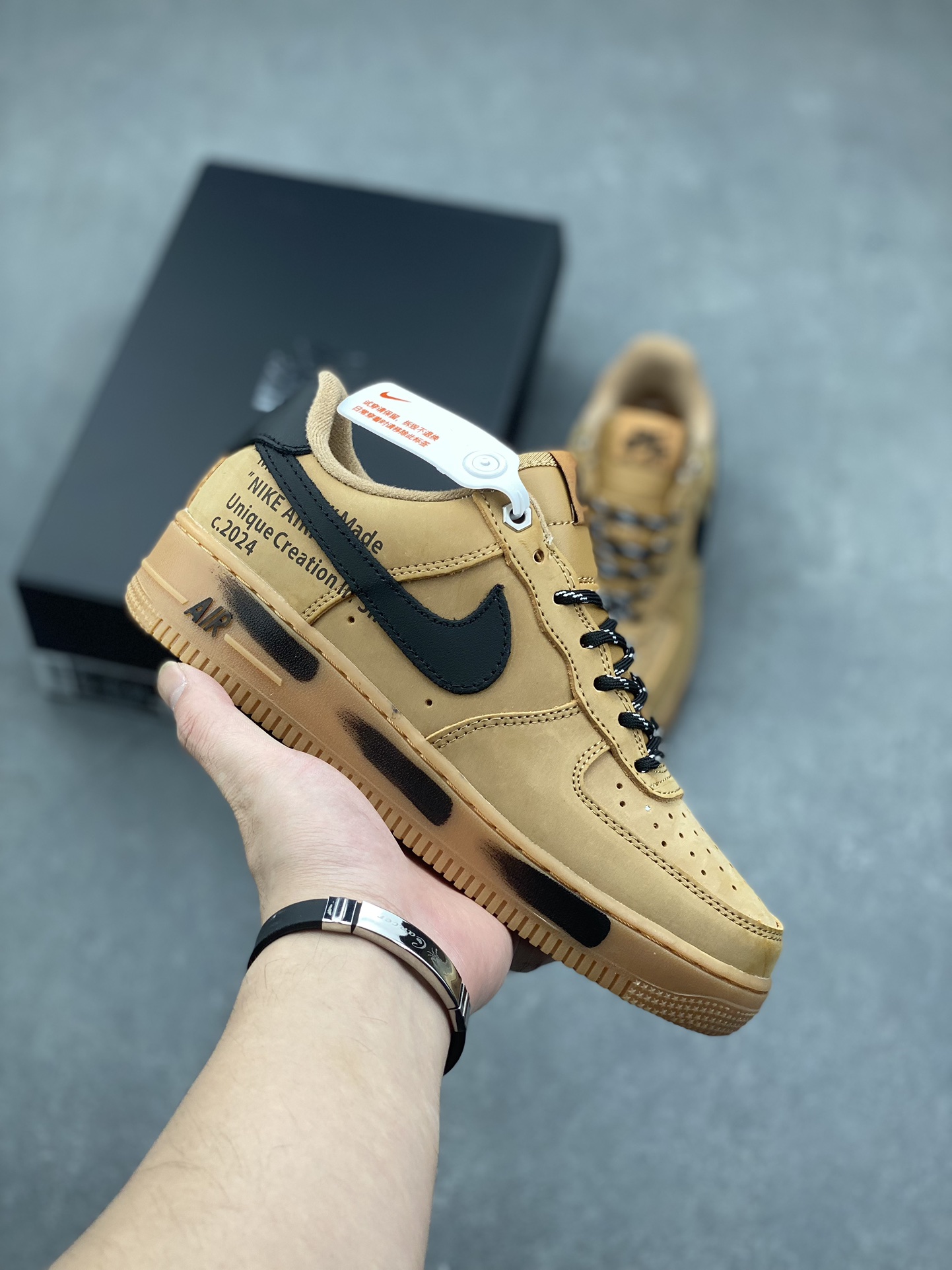 Nike Air Force 1 Low '07 Tan/Black Leather Casual Sneakers CJ9179-200 2 i1731297741 8182 7