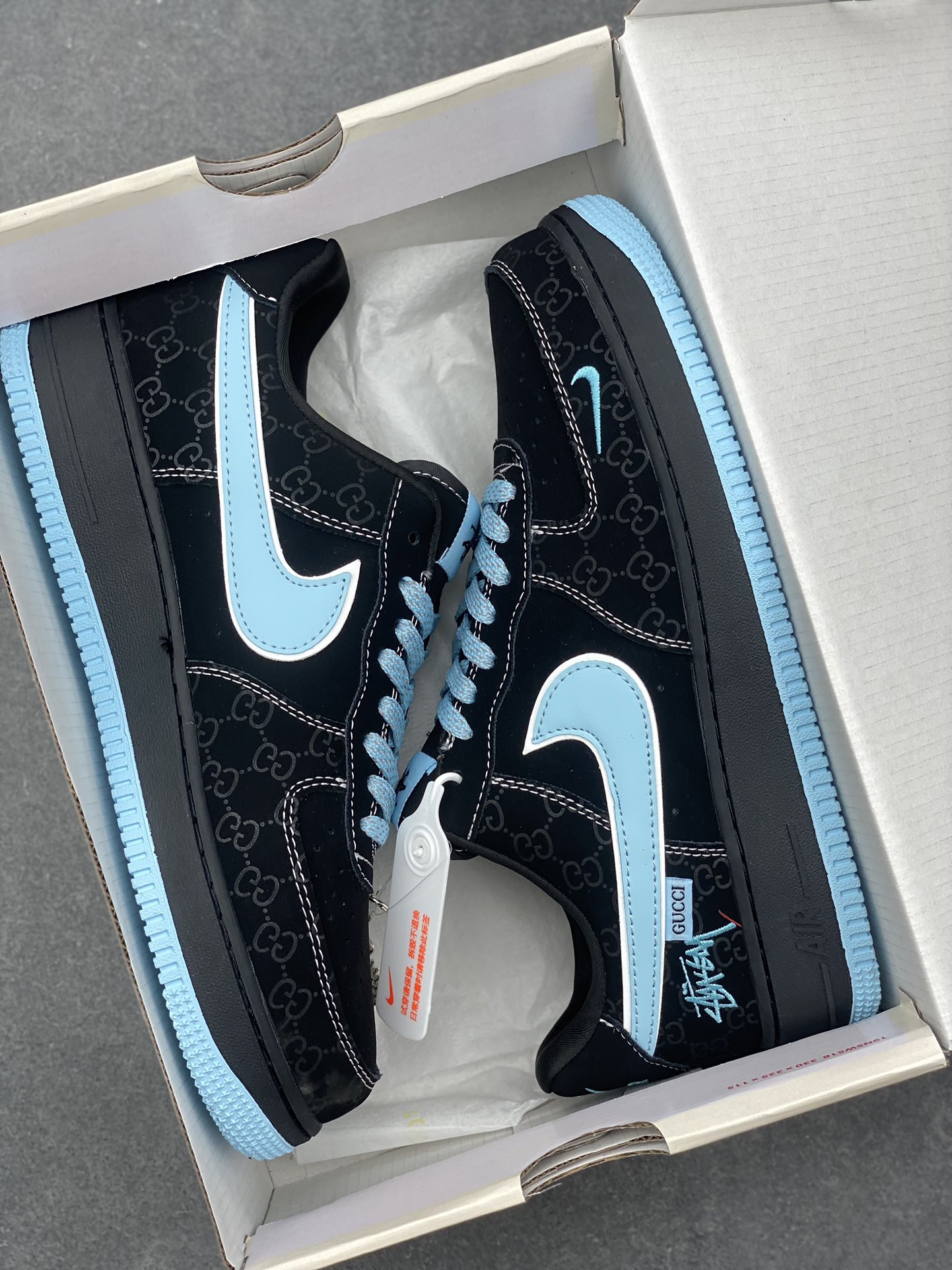 Nike Air Force 1 '07 Low Stussy x Tiffany & Co. Black Sneakers 10 i1731432068 2107 6