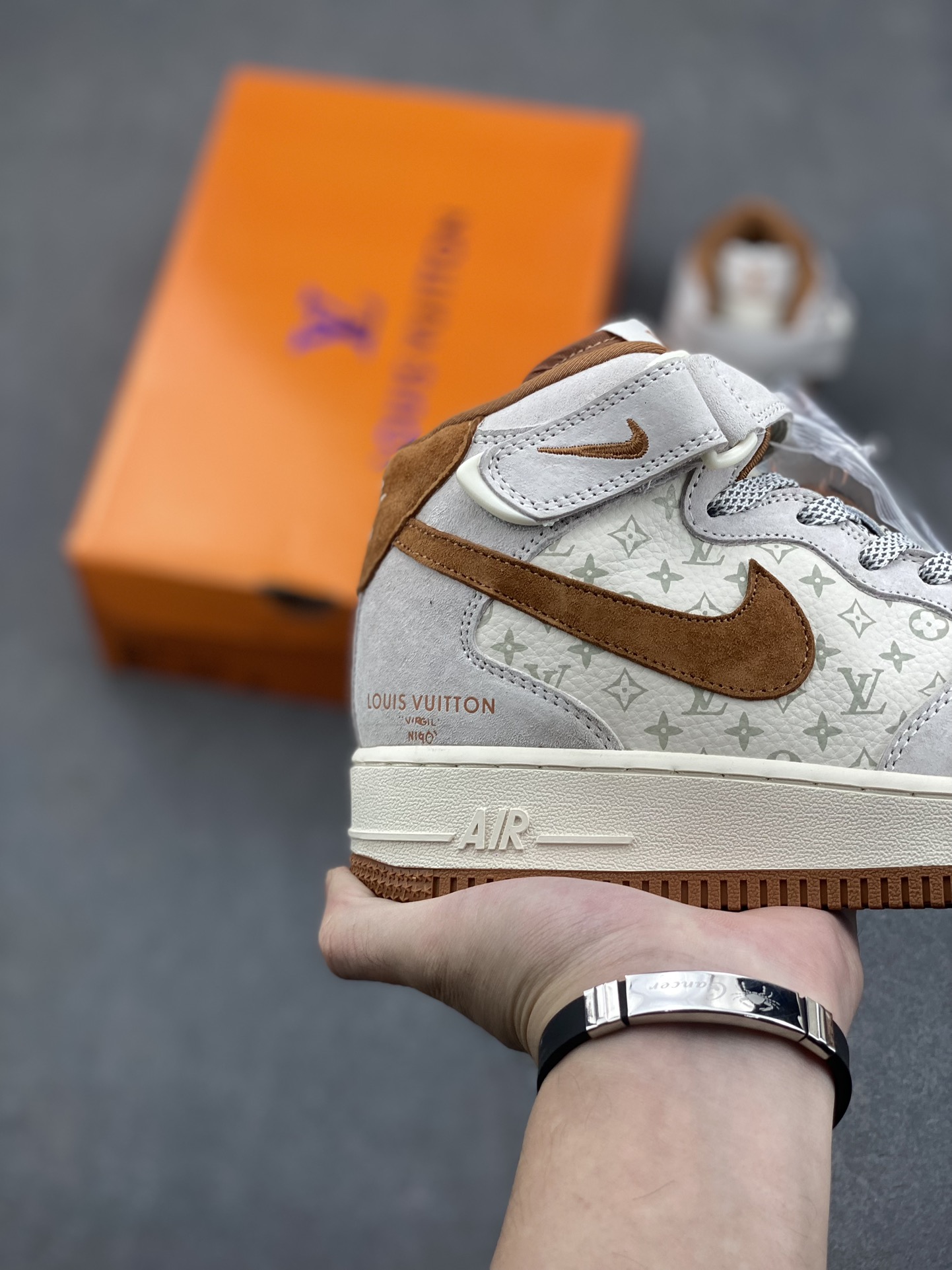 Nike Air Force 1 Mid '07 LV Collab Sneakers - Brown/Beige, Sizes 36-45 6 i1731517091 6088 1