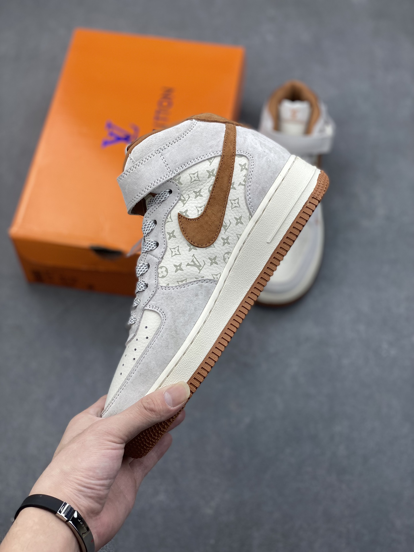 Nike Air Force 1 Mid '07 LV Collab Sneakers - Brown/Beige, Sizes 36-45 4 i1731517091 8868 8