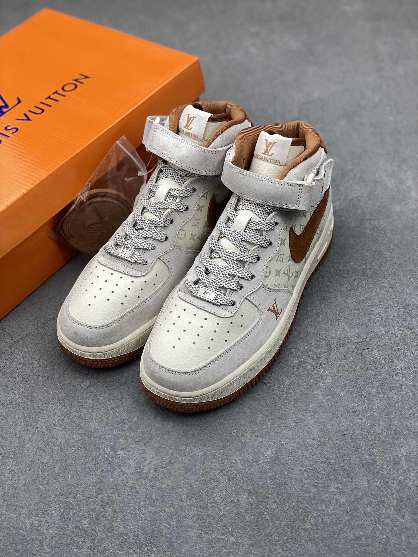 Nike Air Force 1 Mid '07 LV Collab Sneakers - Brown/Beige, Sizes 36-45 9 i1731517091 9474 4