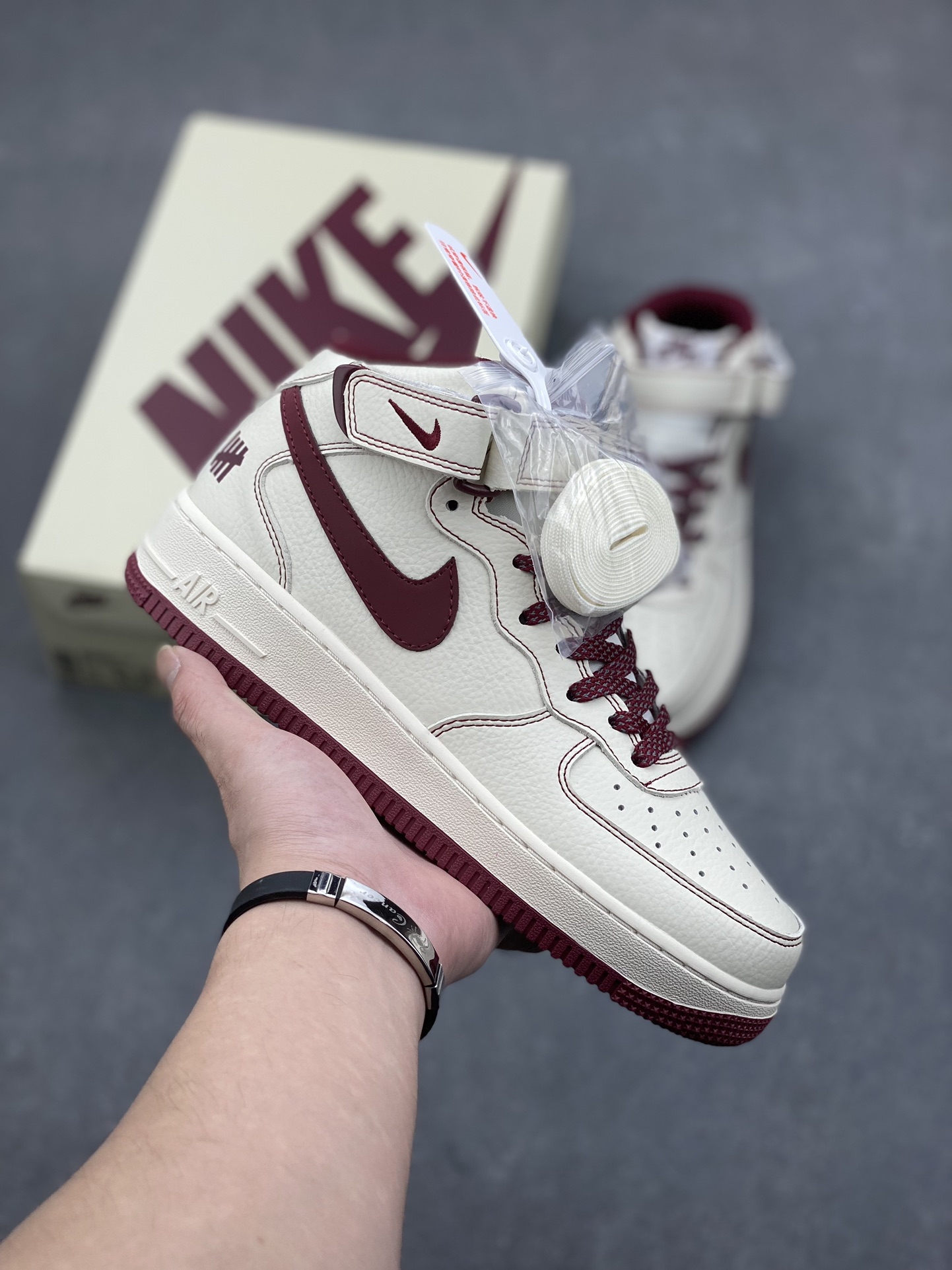 Undefeated x Nike Air Force 1 Mid White Red Limited Edition Sneakers 2 i1731688750 6846 5