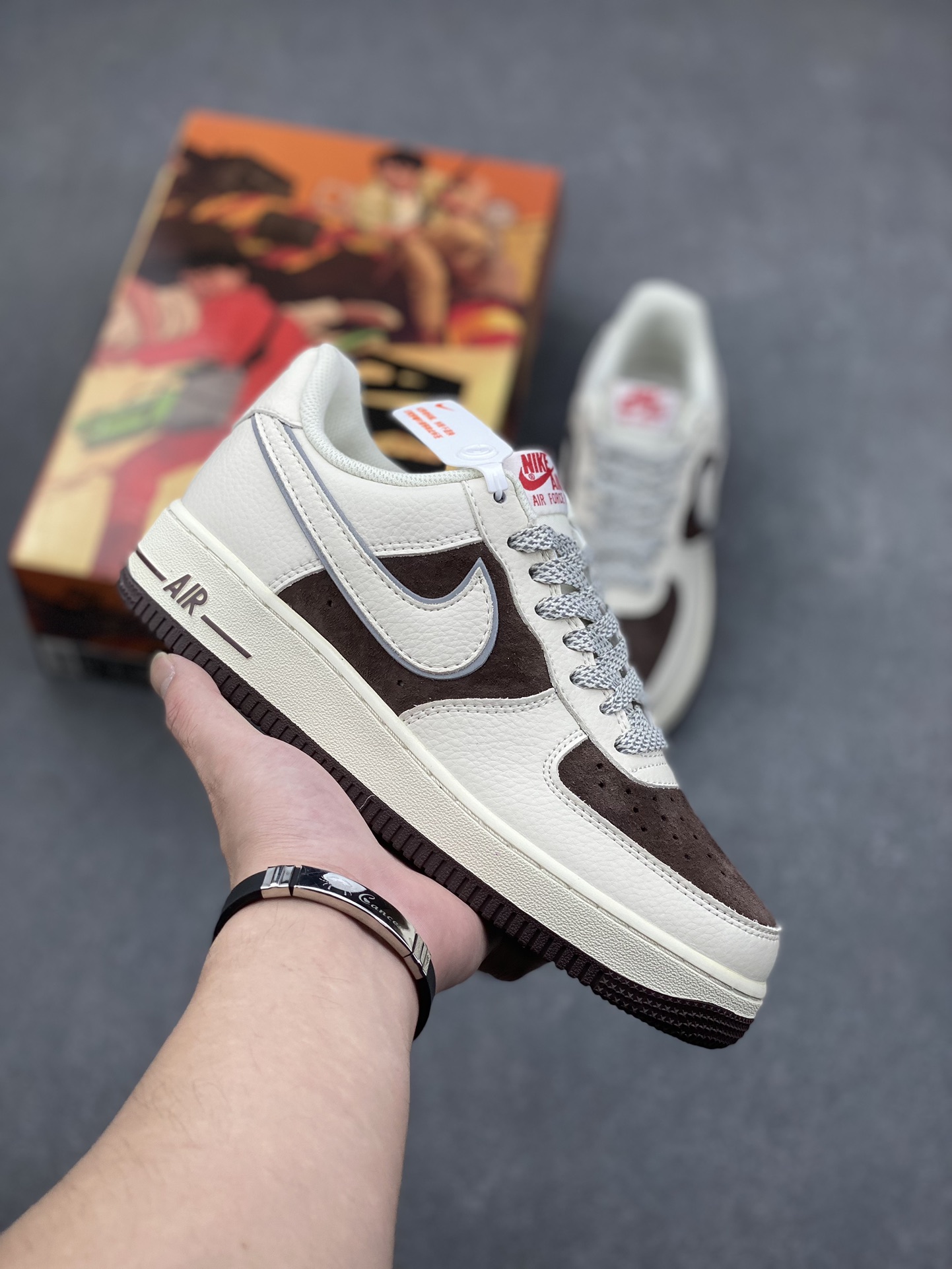 AKIRA x Nike Air Force 1 Low '07: Suede Sneakers - Milk Coffee Color 2 i1731774490 1263 0