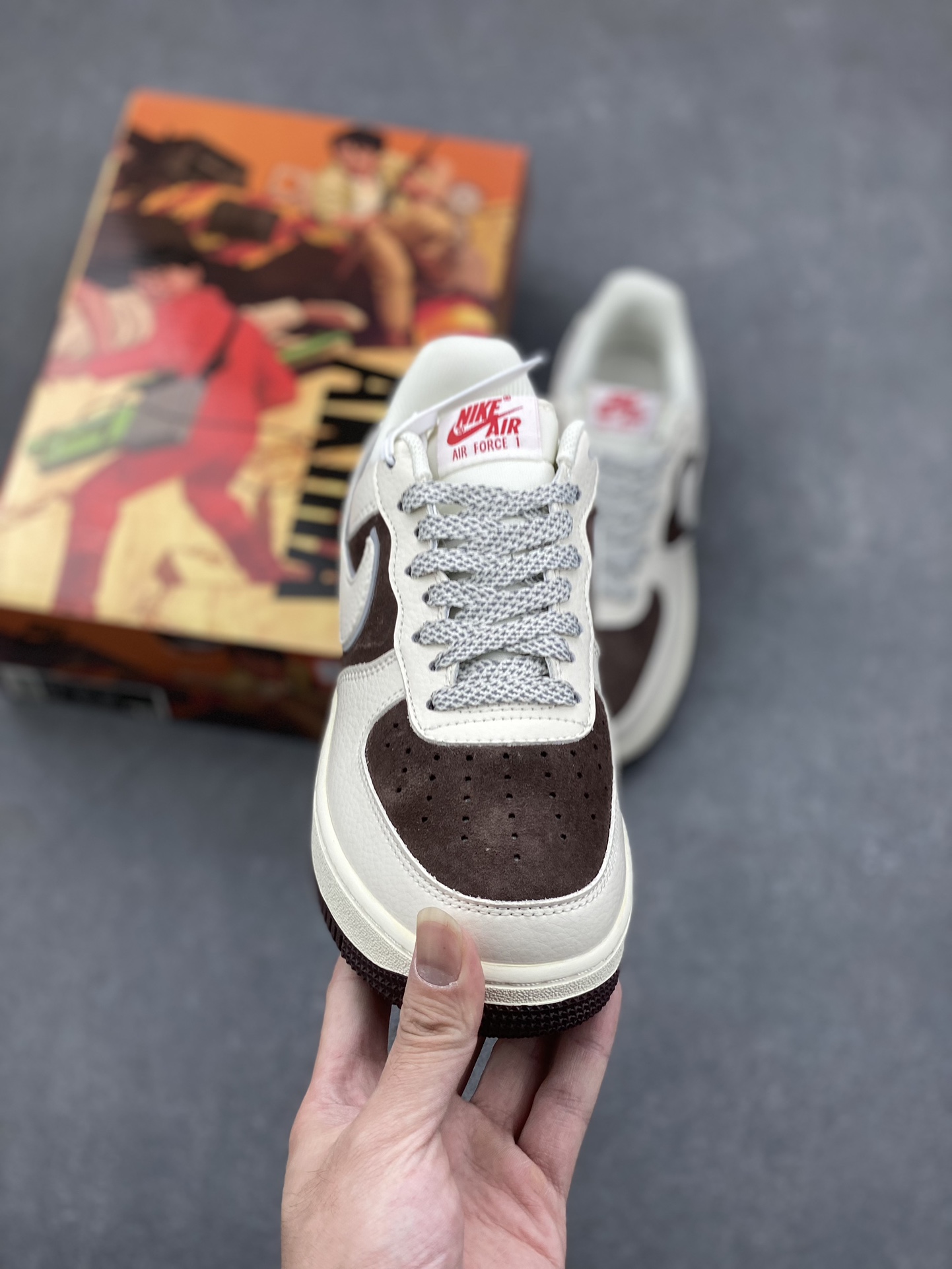 AKIRA x Nike Air Force 1 Low '07: Suede Sneakers - Milk Coffee Color 3 i1731774490 7573 1