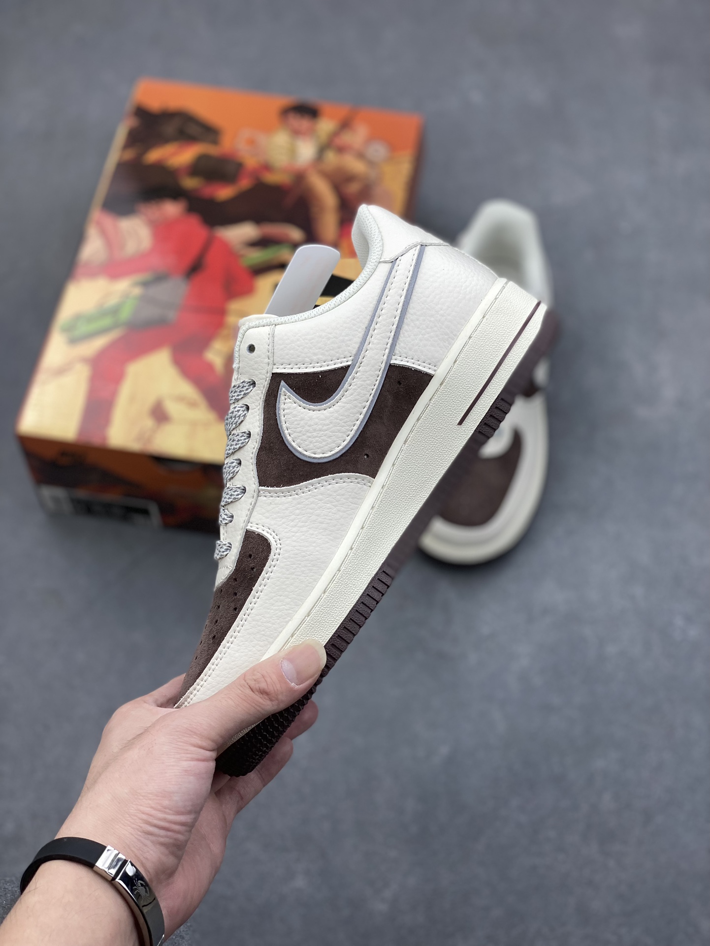 AKIRA x Nike Air Force 1 Low '07: Suede Sneakers - Milk Coffee Color 4 i1731774490 75 3