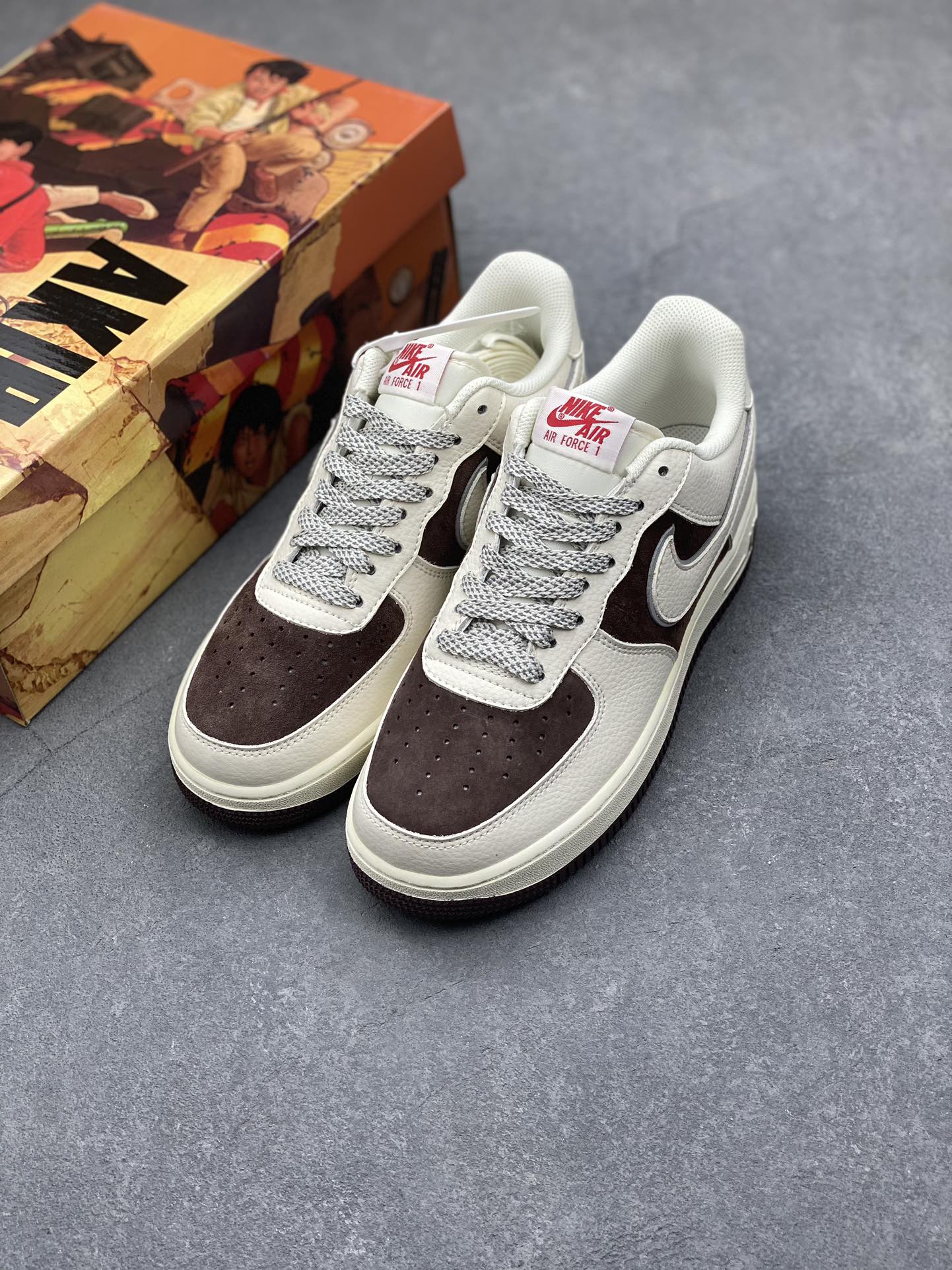 AKIRA x Nike Air Force 1 Low '07: Suede Sneakers - Milk Coffee Color 9 i1731774491 1003 6