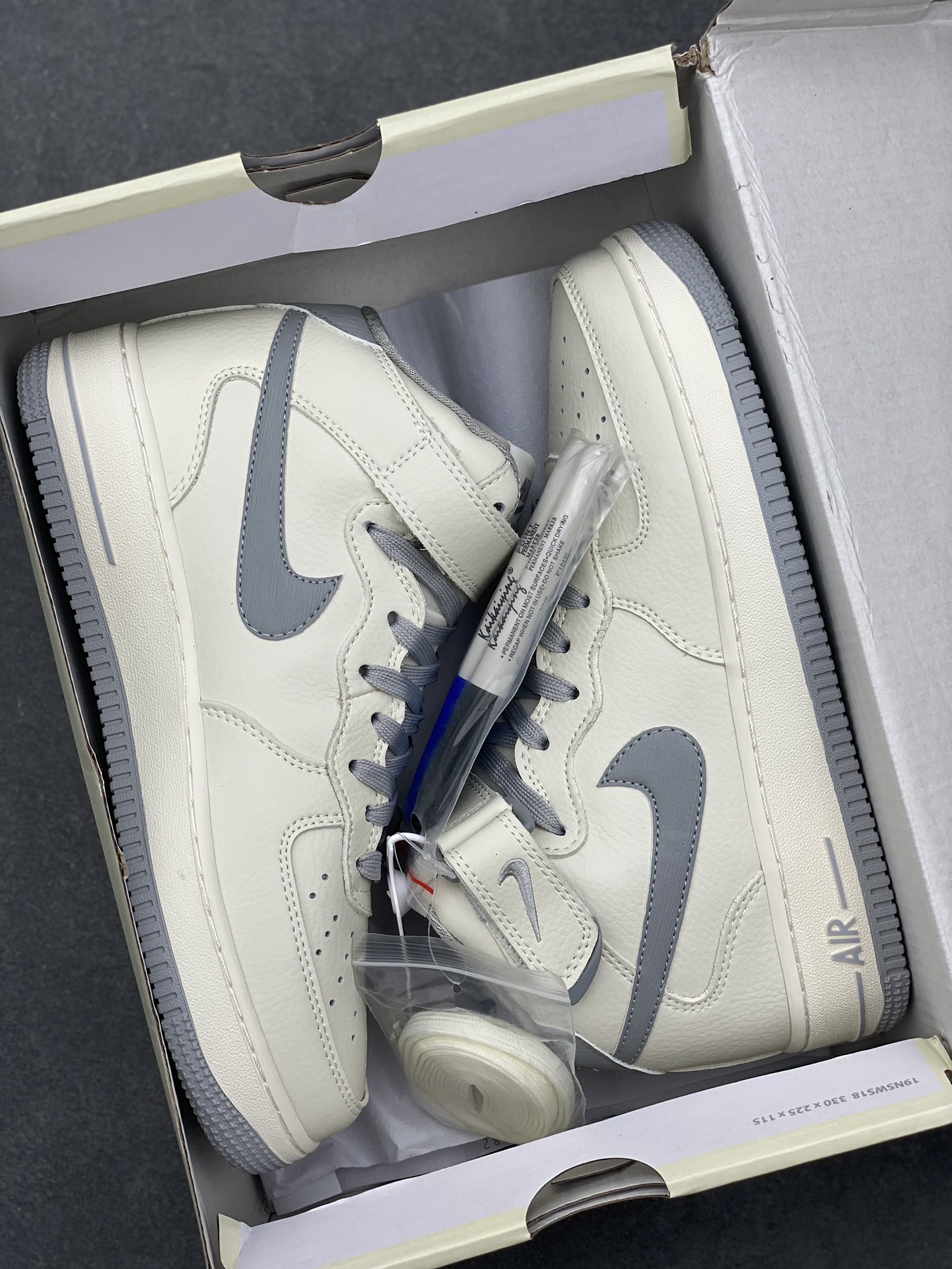 Nike Air Force 1 Mid '07 "Light Silver" Custom Leather Basketball Shoes 10 i1731774560 414 7