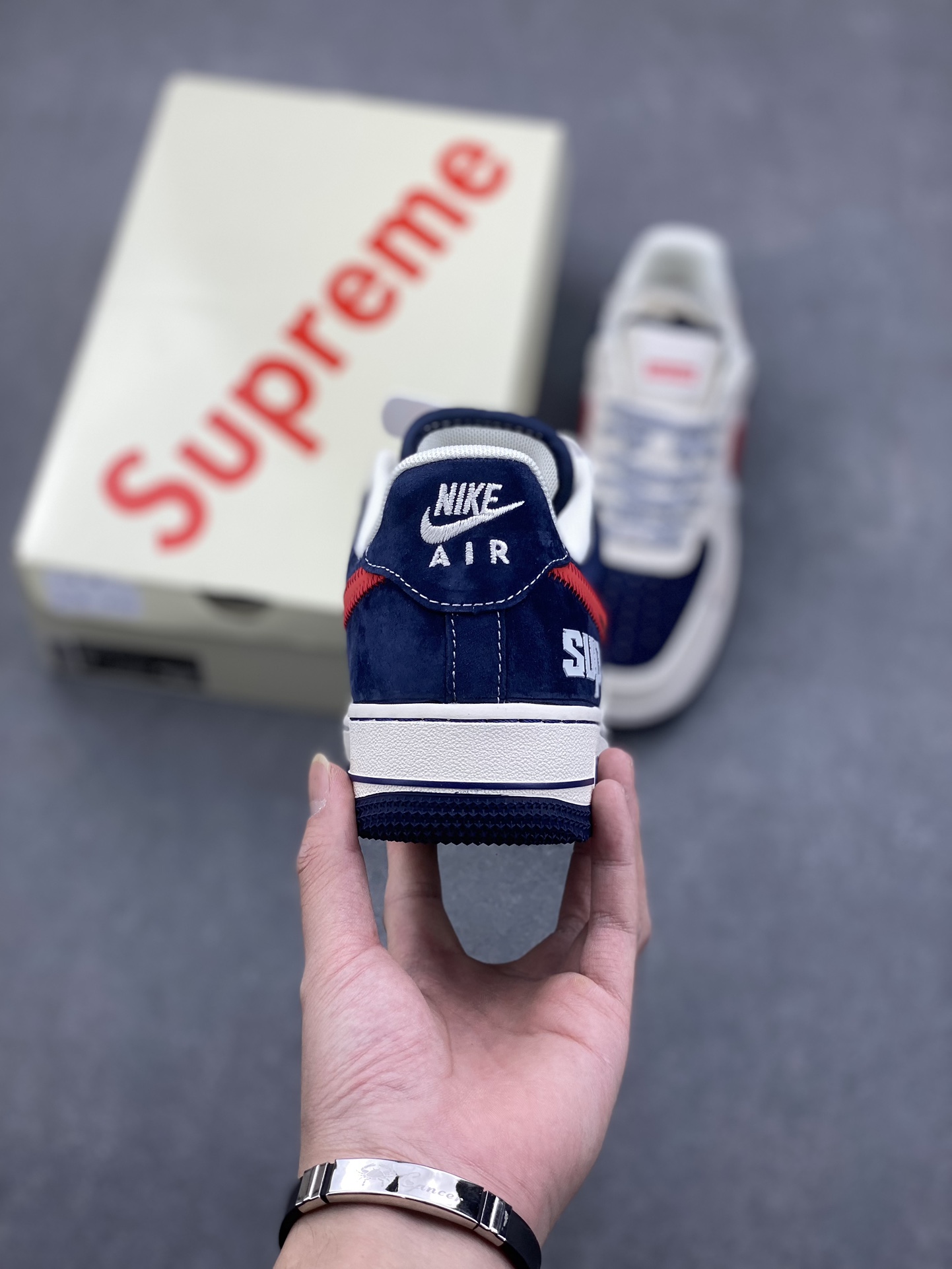 Nike Air Force 1 '07 Low Supreme Collab Sneakers - Red & Blue Double Swoosh 5 i1731774977 8490 0
