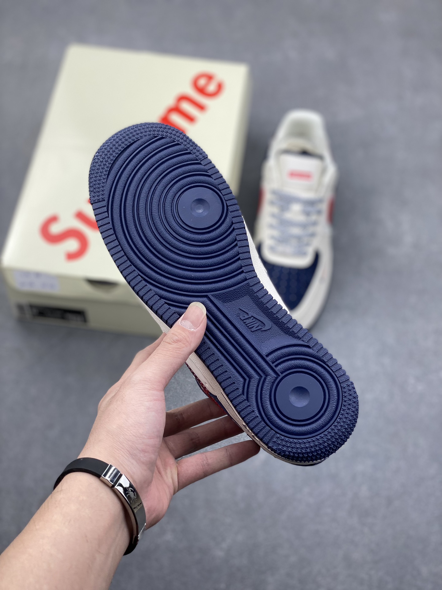 Nike Air Force 1 '07 Low Supreme Collab Sneakers - Red & Blue Double Swoosh 7 i1731774977 962 6